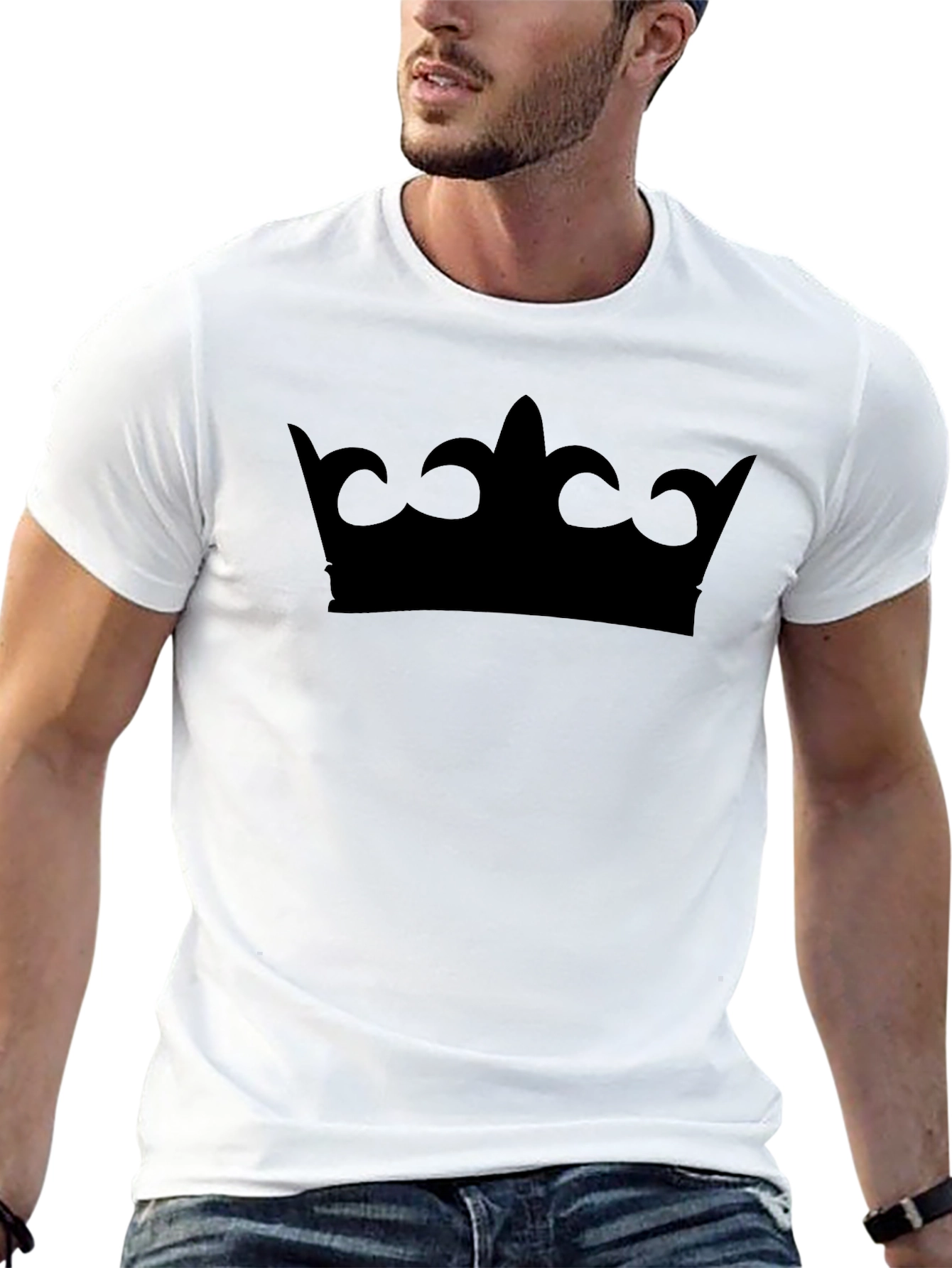 Crown Graphic Tee - Stylish Black T-Shirt