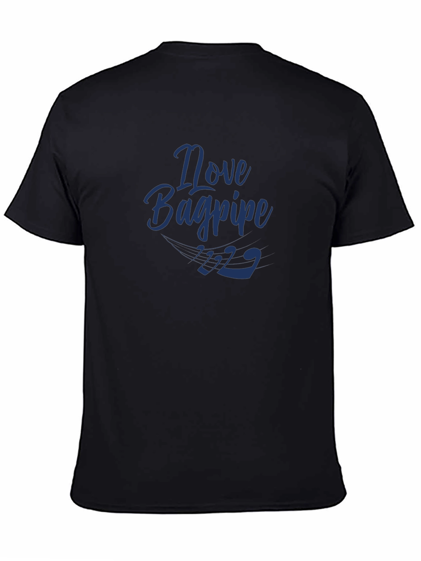 Novelty Bagpipe Graphic Tee - Black