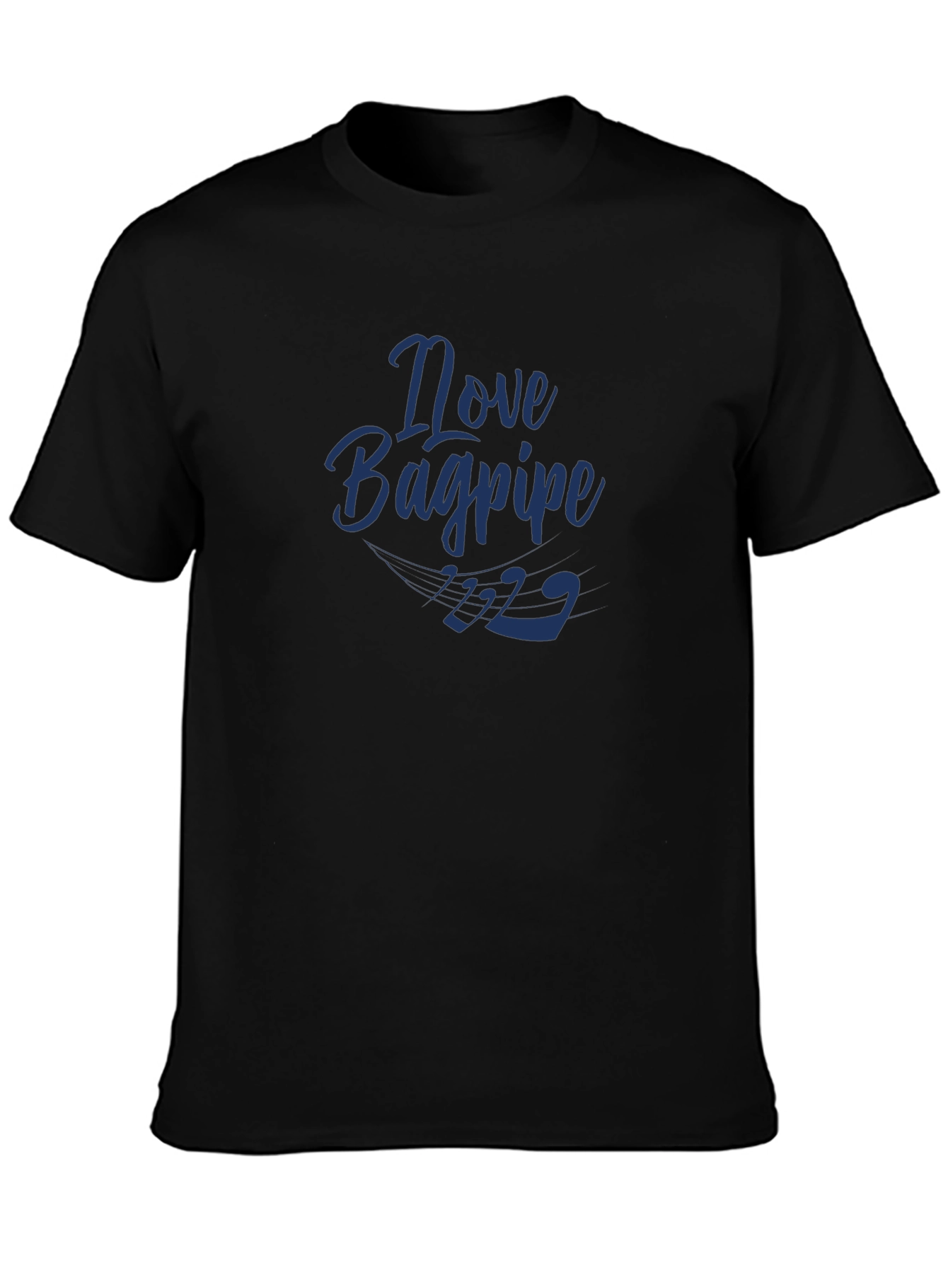 Novelty Bagpipe Graphic Tee - Black