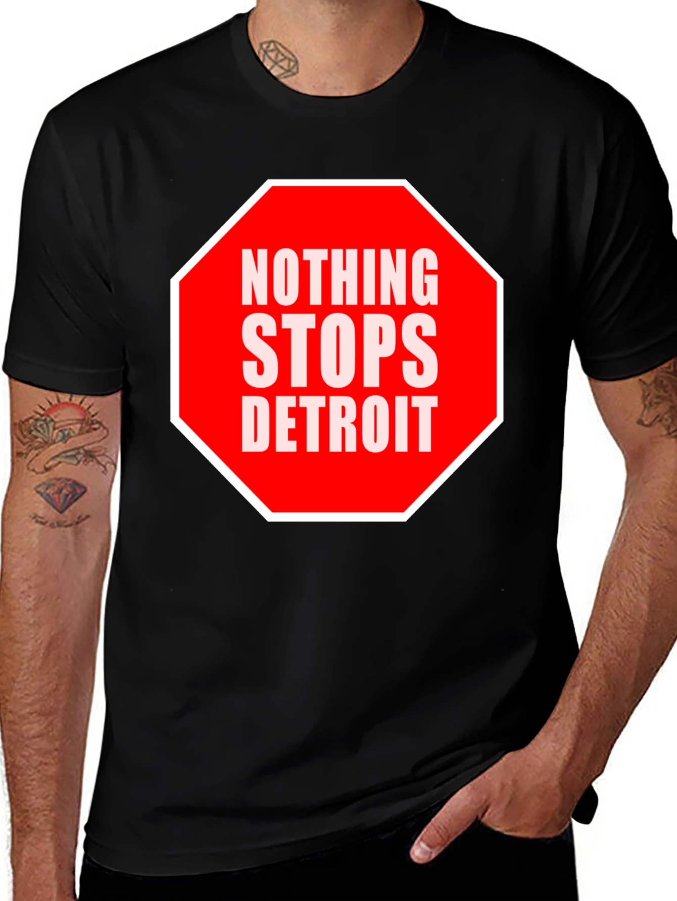Nothing Stops Detroit T-Shirt - Black