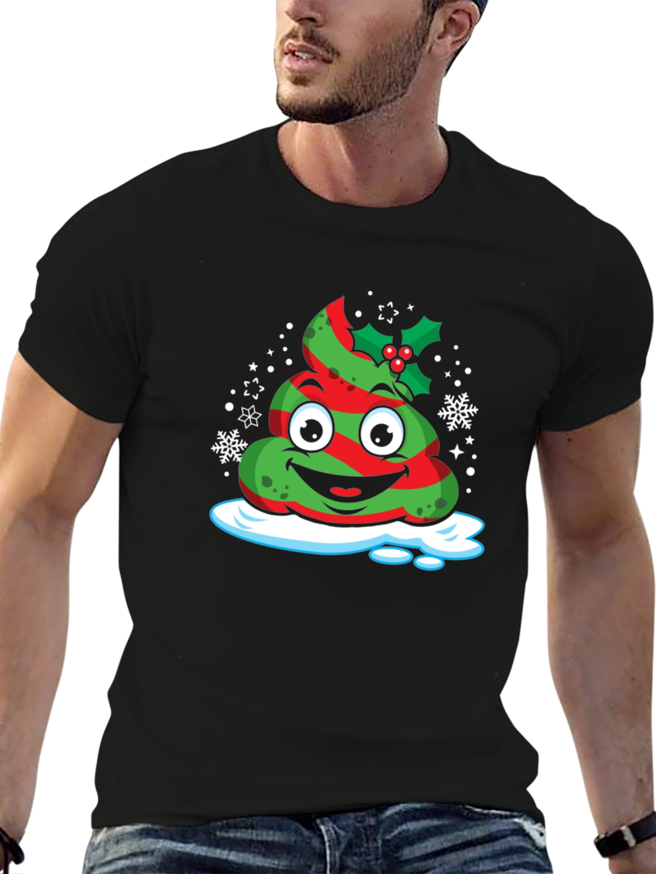 Christmas Poop Emoji T-Shirt - Festive Holiday Tee