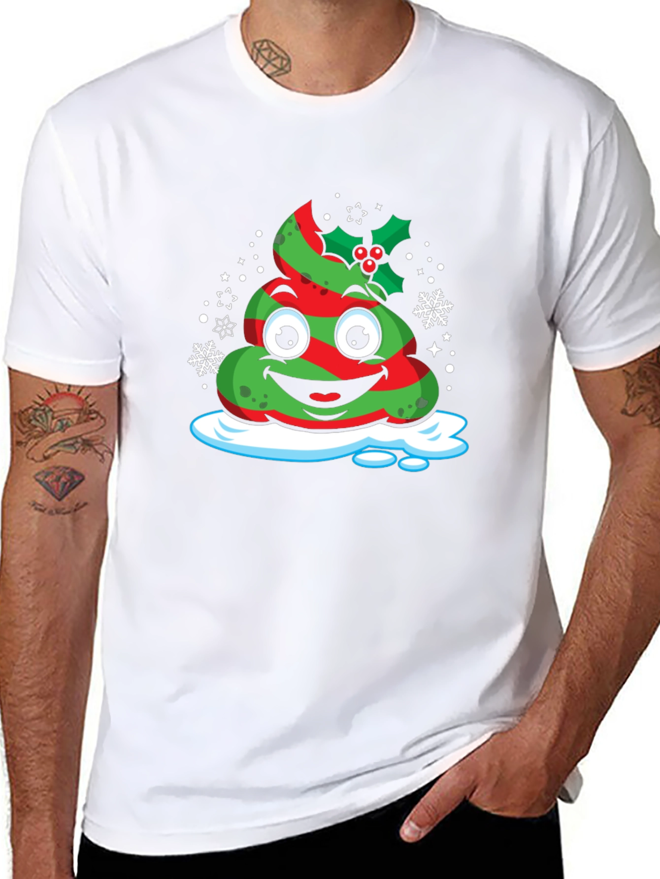 Christmas Poop Emoji T-Shirt - Festive Holiday Tee