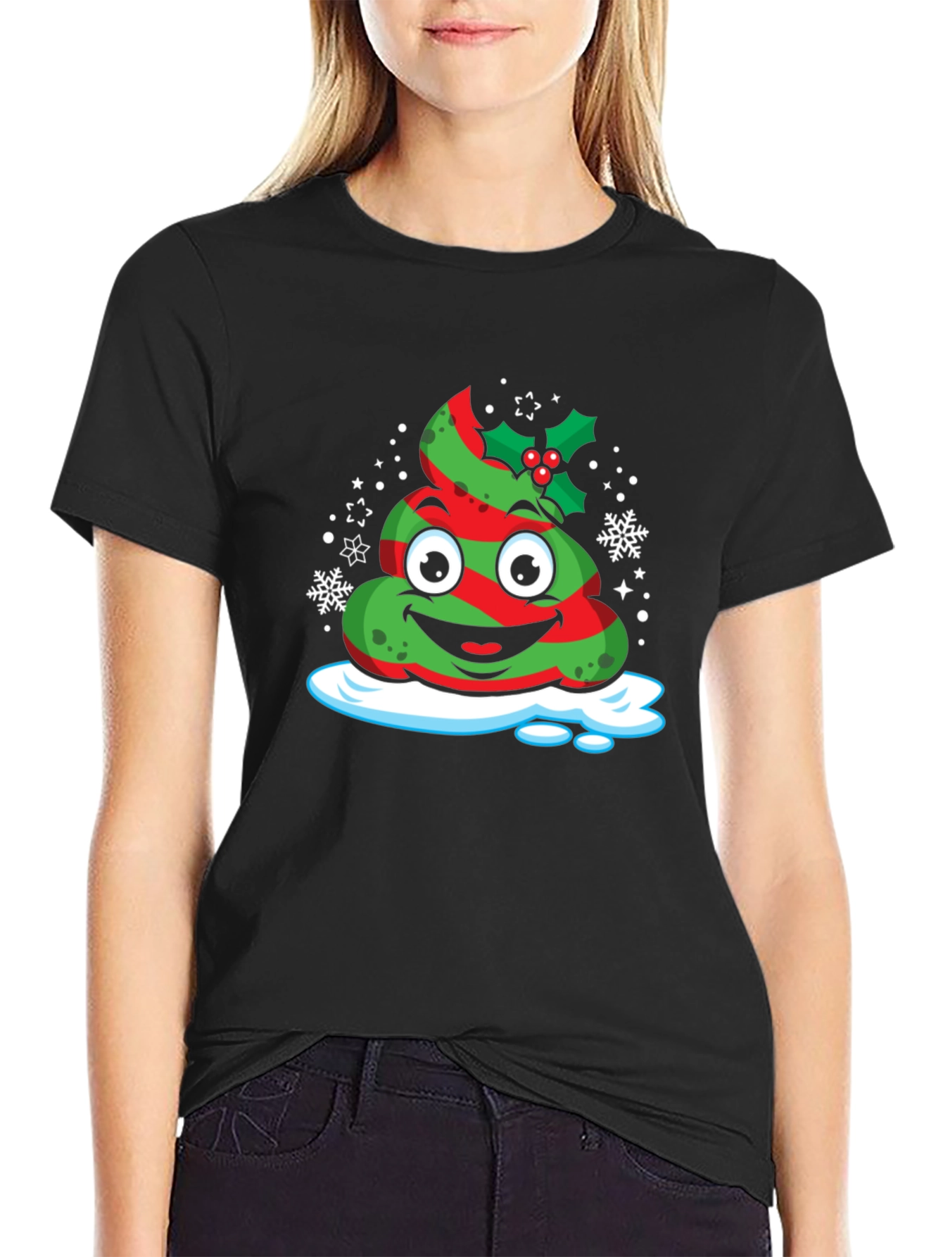 Christmas Poop Emoji T-Shirt - Festive Holiday Tee