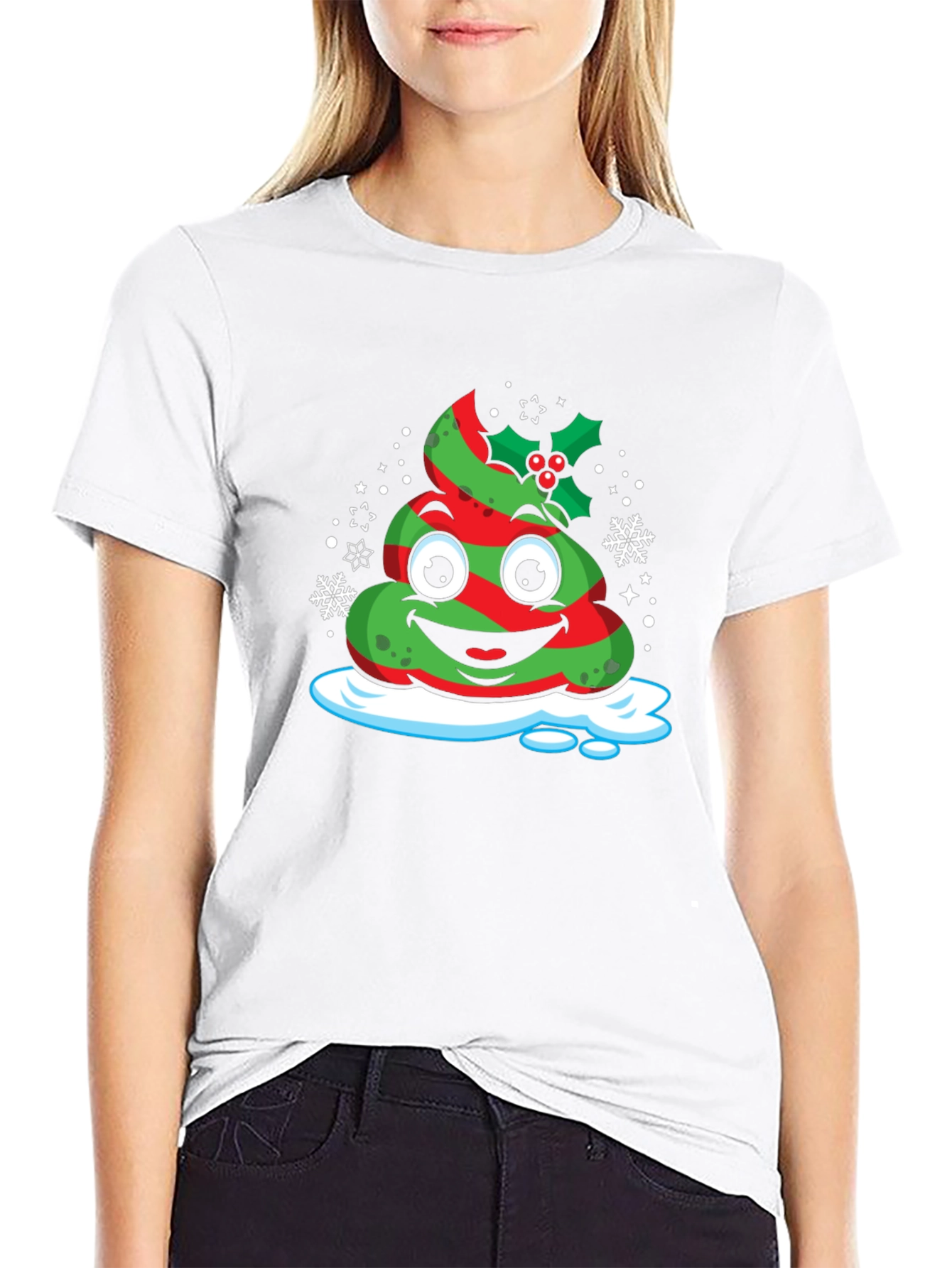 Christmas Poop Emoji T-Shirt - Festive Holiday Tee