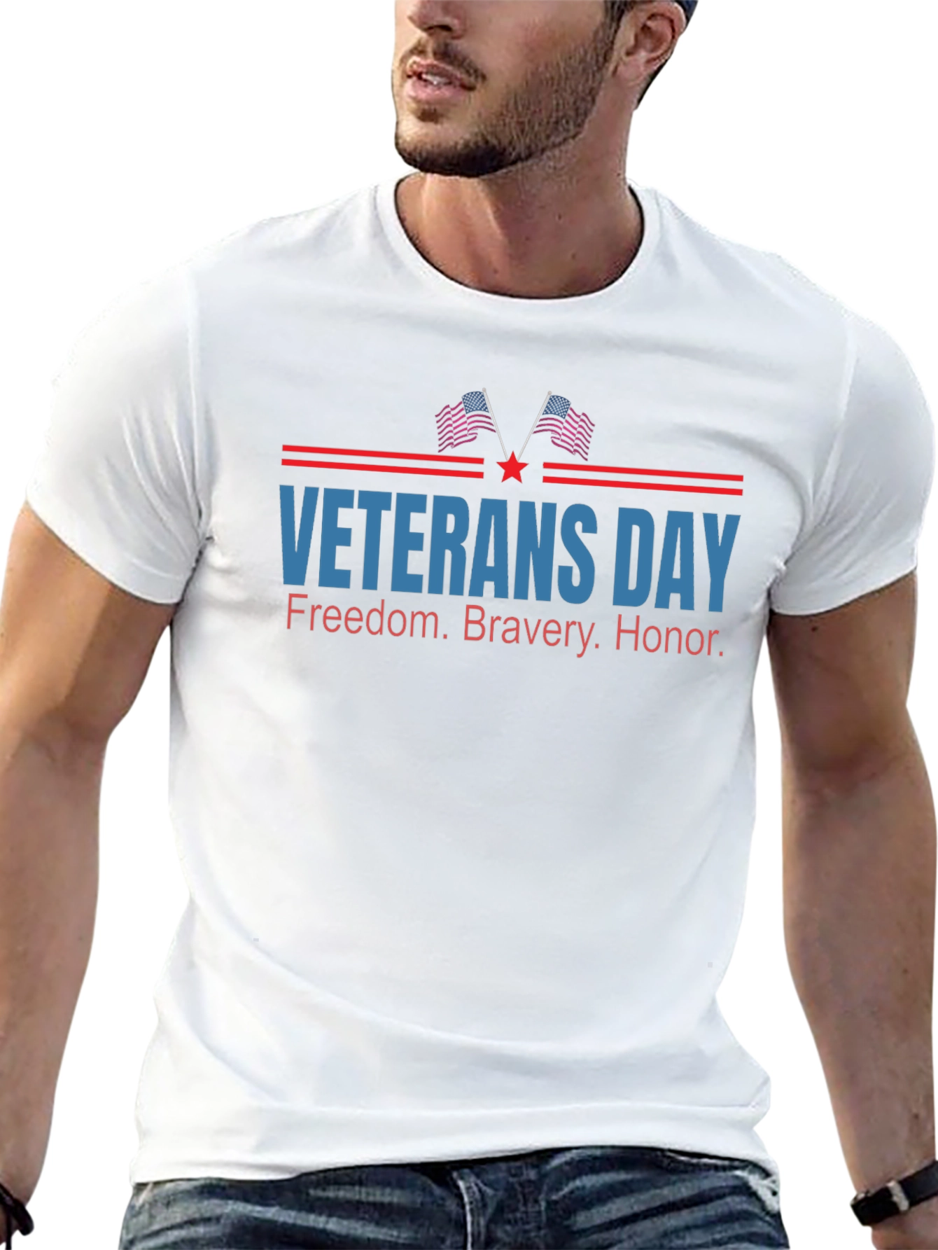 Veterans Day Graphic Print T-Shirt