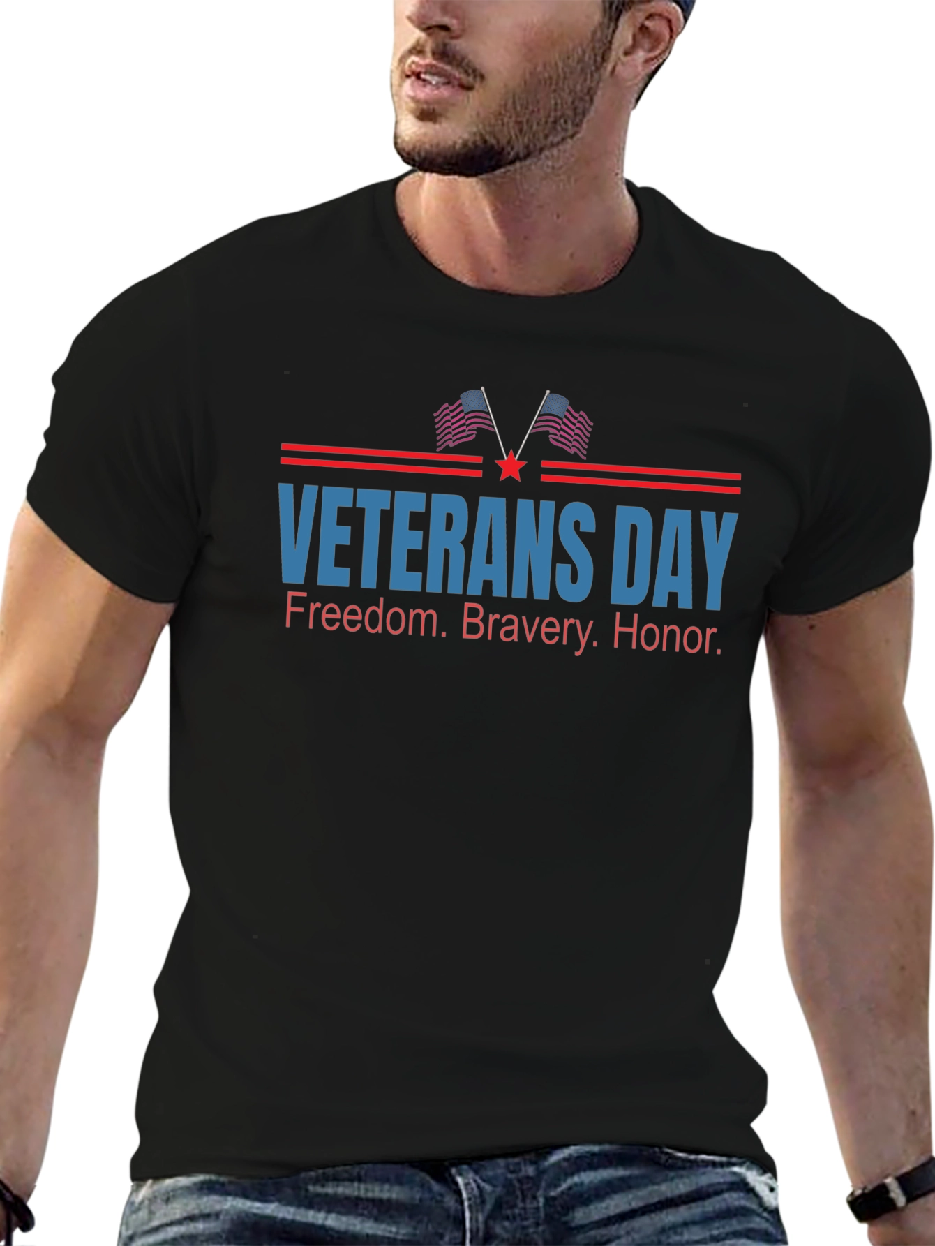 Veterans Day Graphic Print T-Shirt