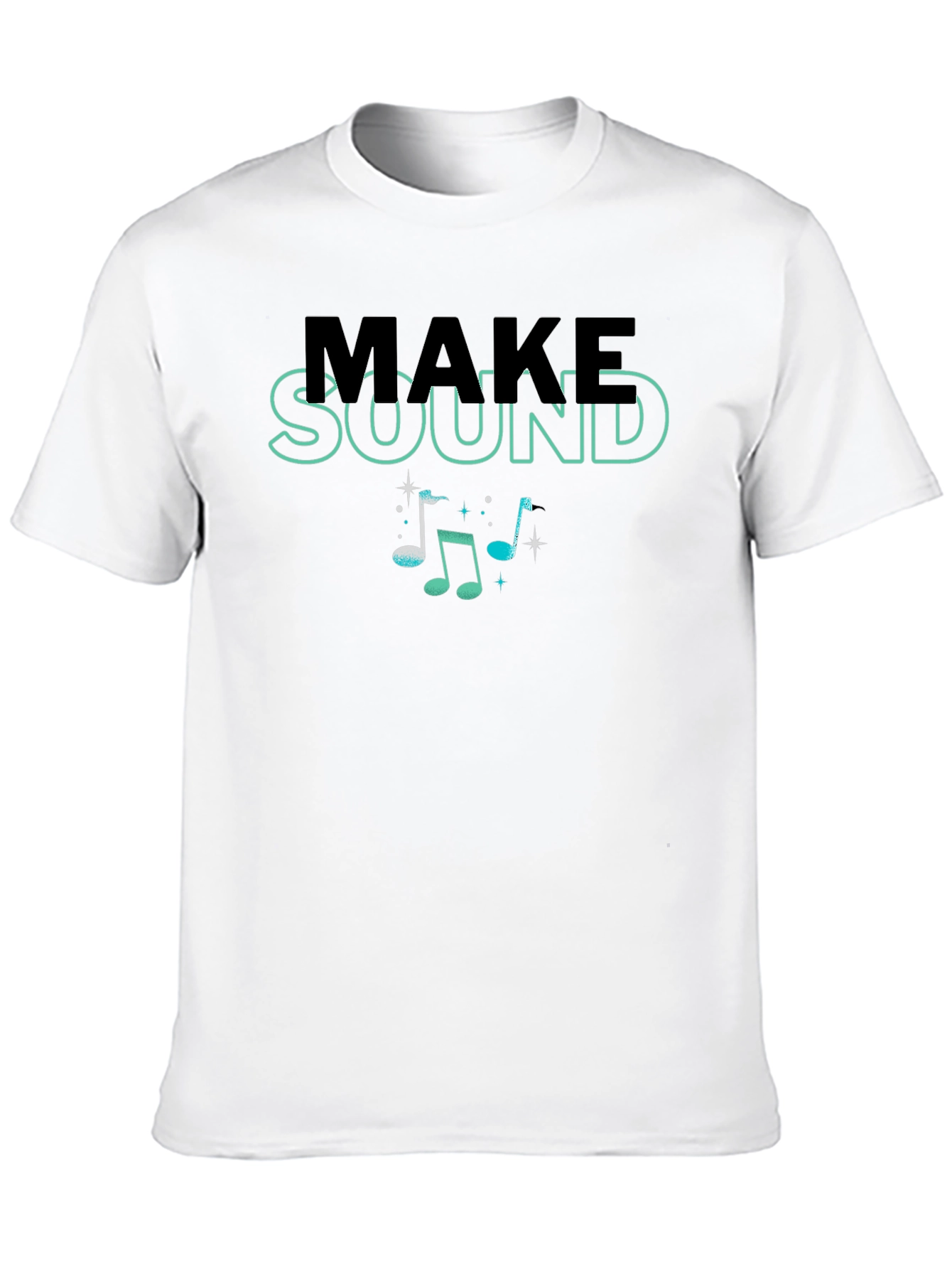 Make Sound Music Notes Graphic Tee Shirt