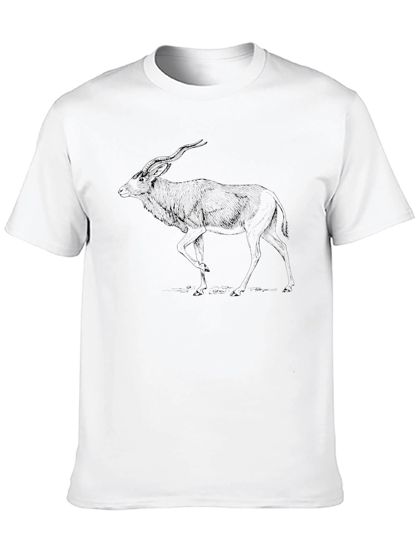 Graphic Tee: Antelope Print Black T-Shirt