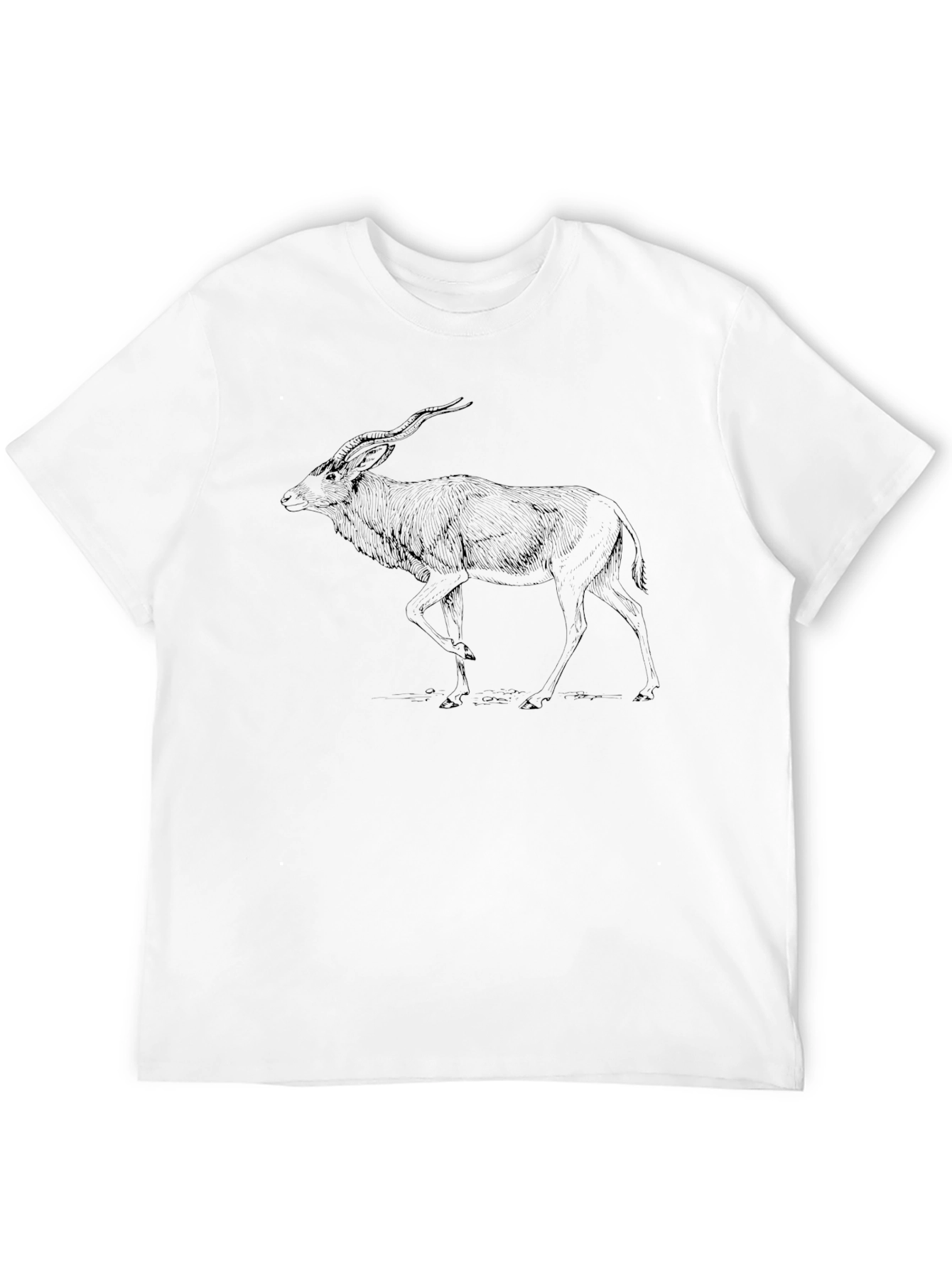 Graphic Tee: Antelope Print Black T-Shirt