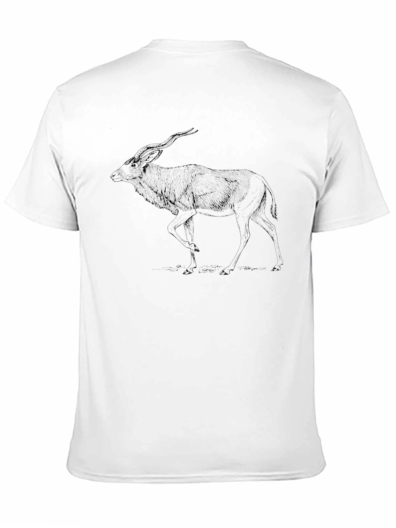 Graphic Tee: Antelope Print Black T-Shirt