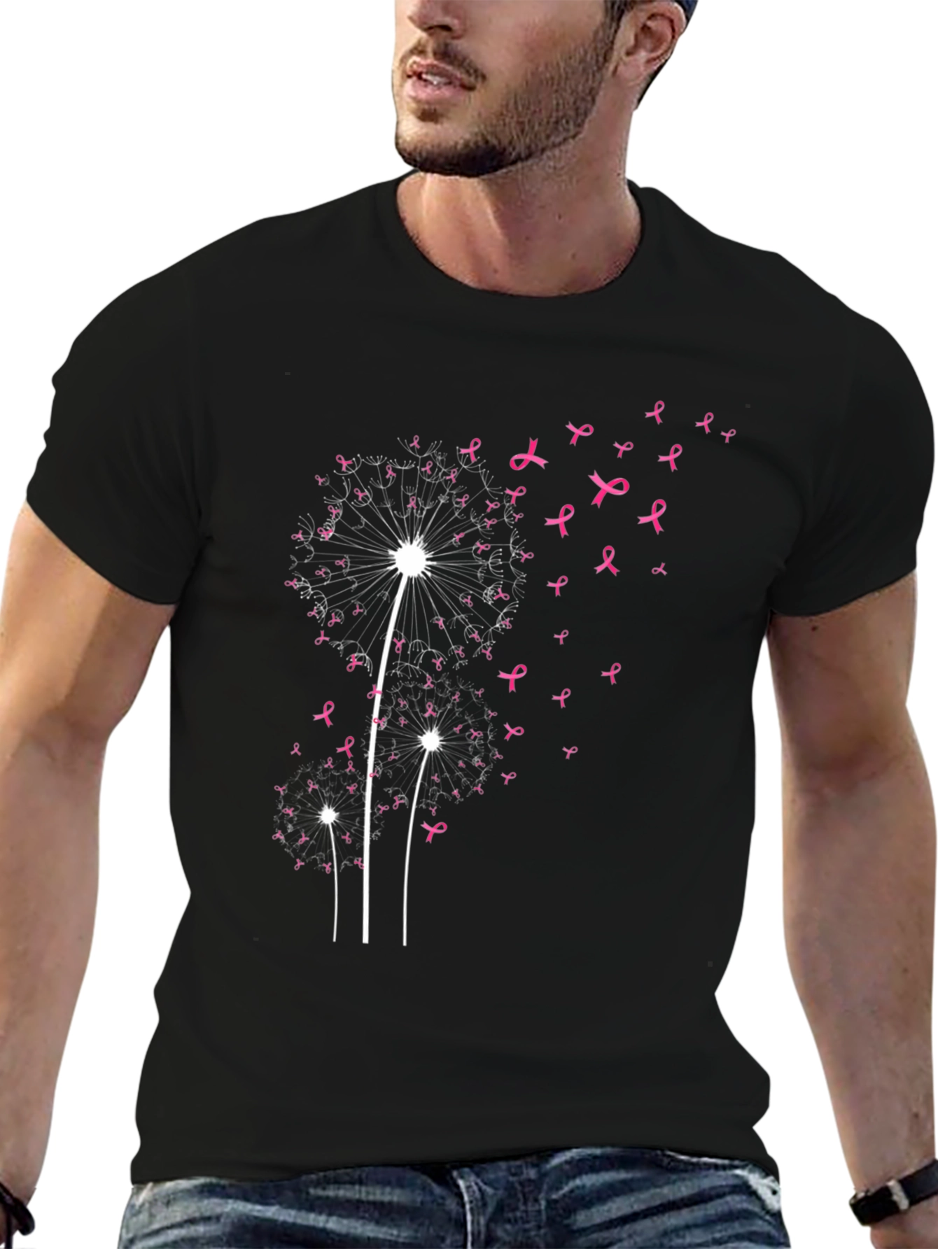 Dandelion Pink Ribbon Graphic Tee