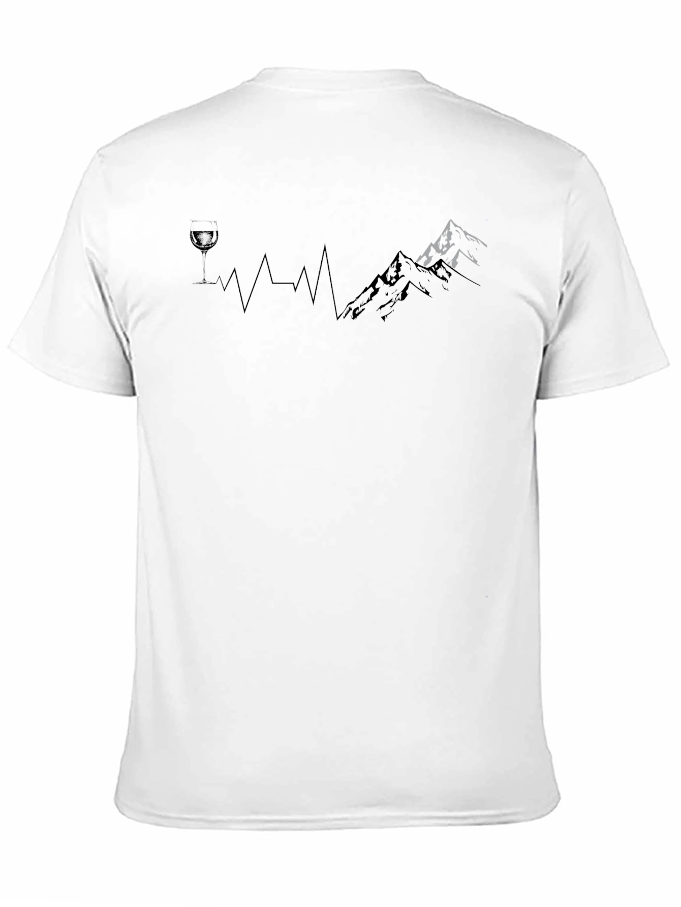 Wine & Mountain Heartbeat Tee - Black