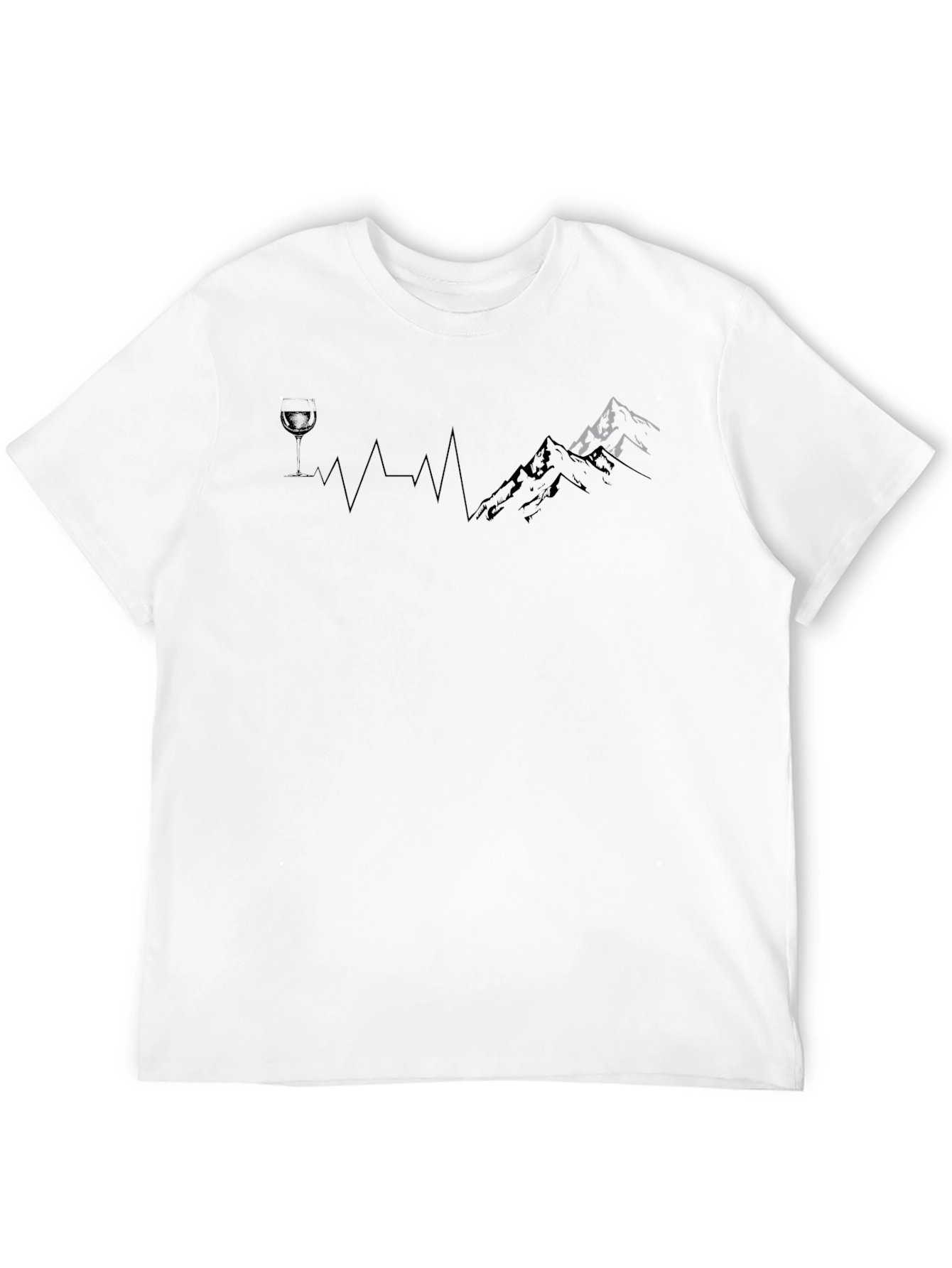 Wine & Mountain Heartbeat Tee - Black