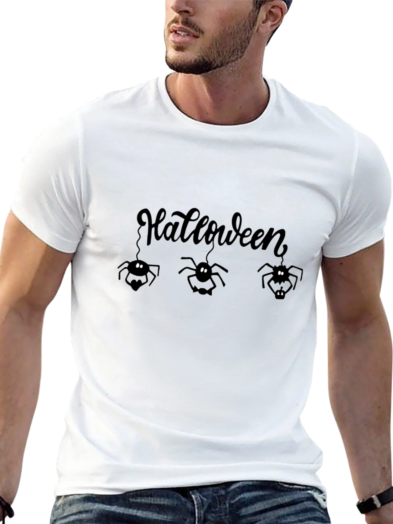 Halloween Spider Graphic Tee - Mens Black T-Shirt