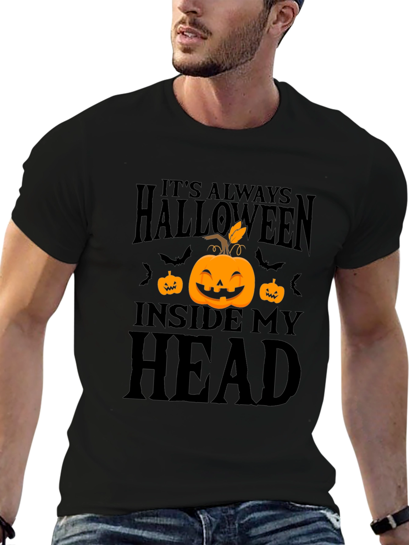 Halloween Inside My Head Black T-Shirt