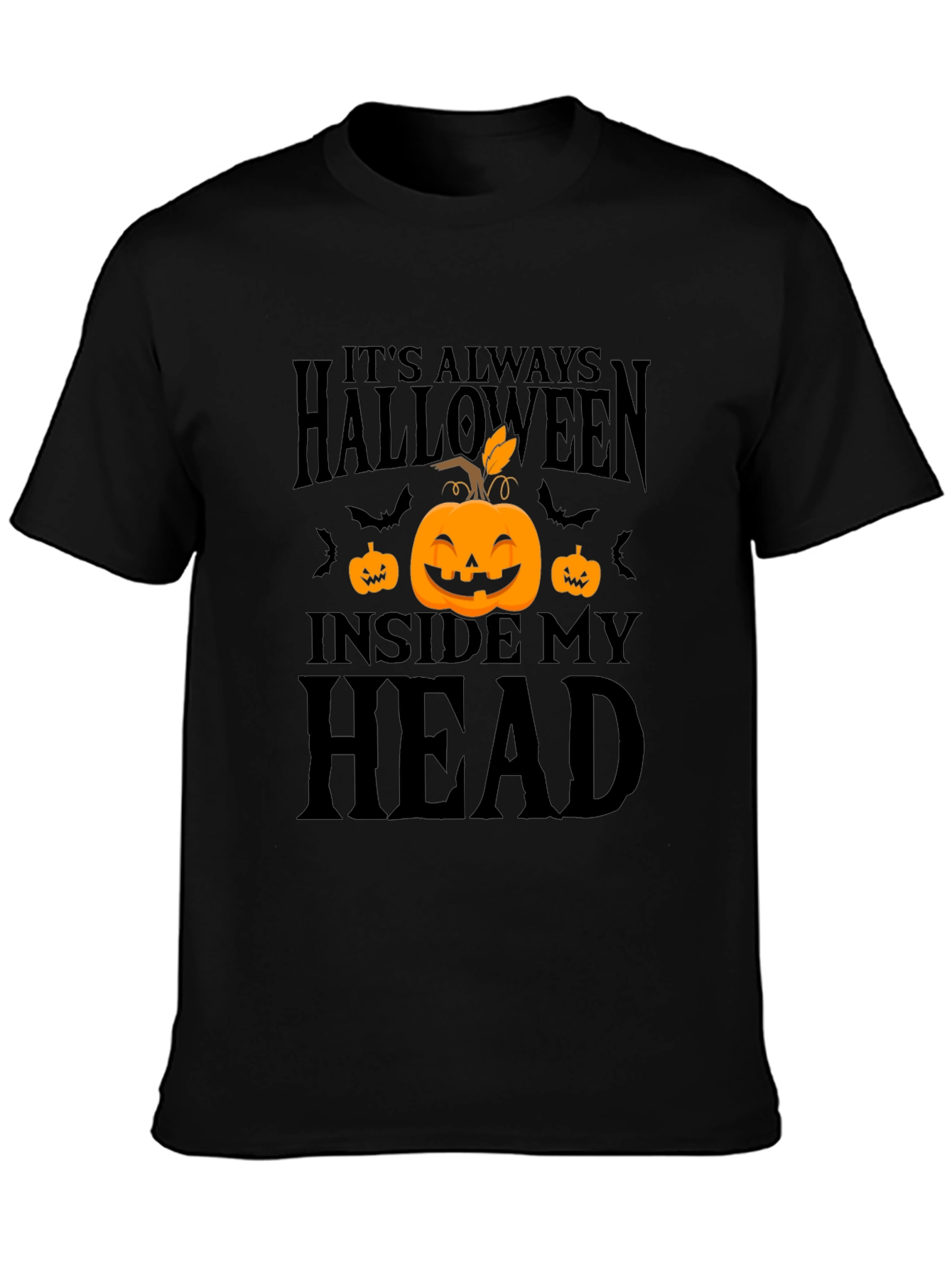 Halloween Inside My Head Black T-Shirt