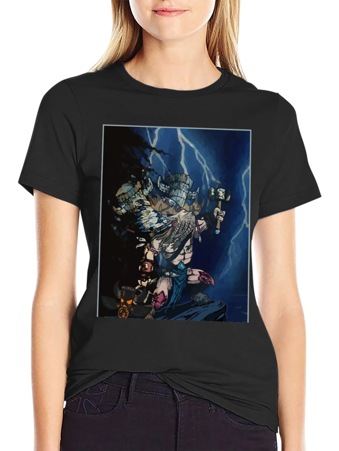 Epic Graphic Print Tee - Mythical Warrior Design