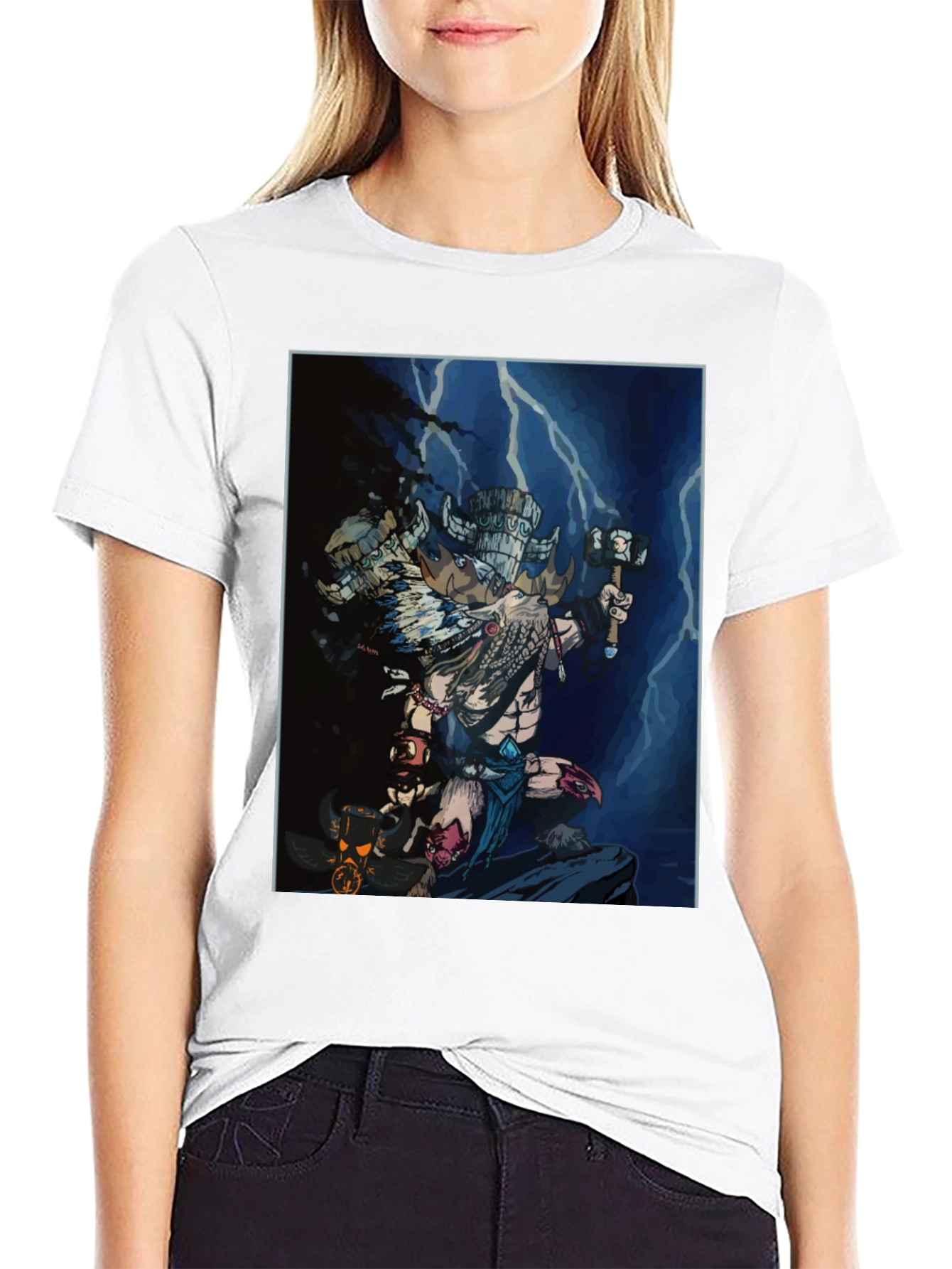 Epic Graphic Print Tee - Mythical Warrior Design