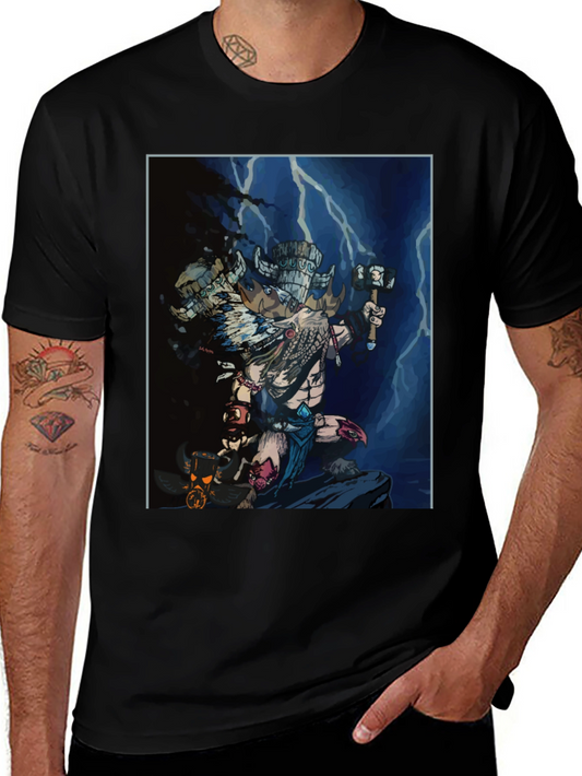 Epic Graphic Print Tee - Mythical Warrior Design