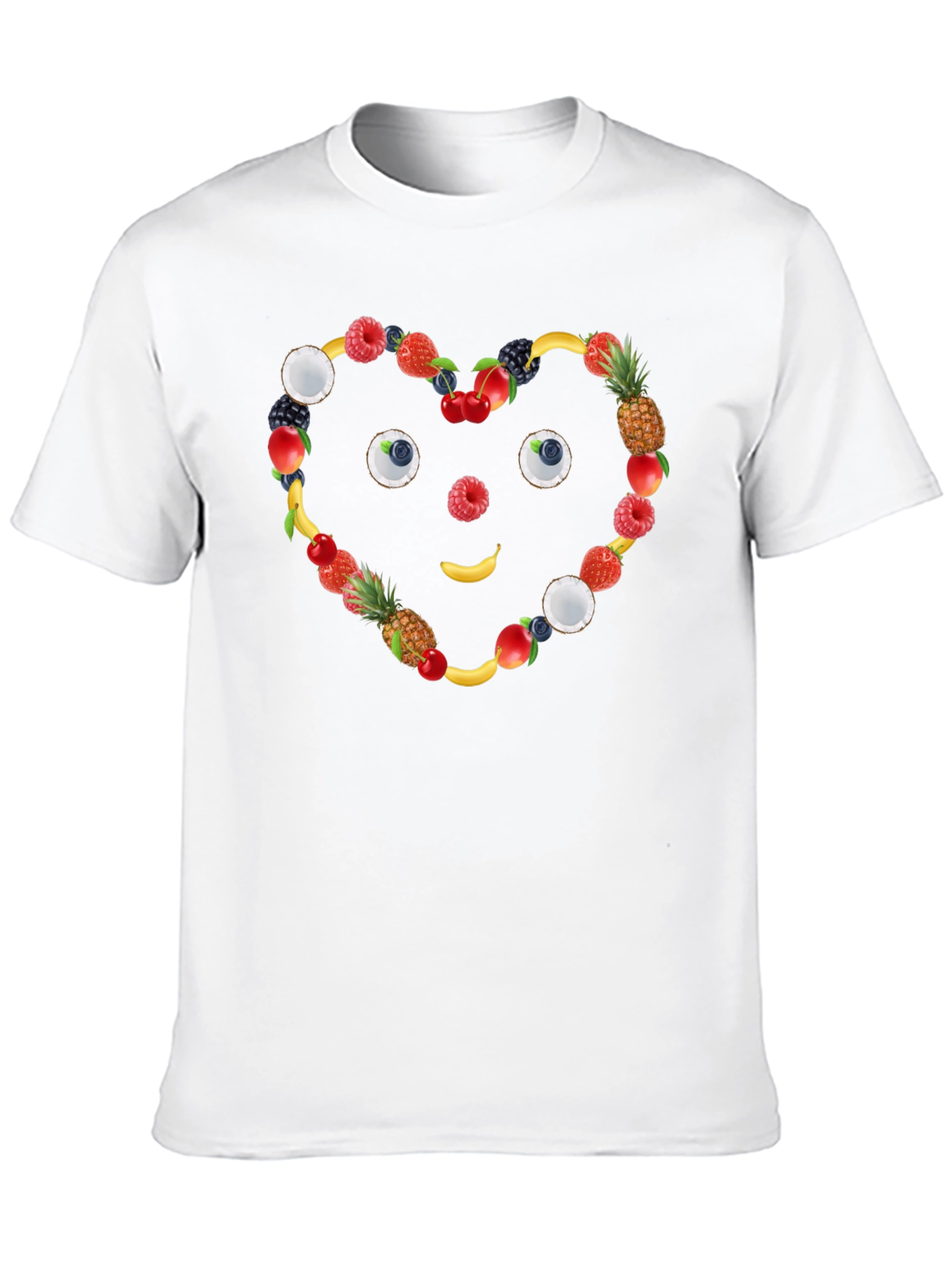 Fruit Heart Face Black T-Shirt