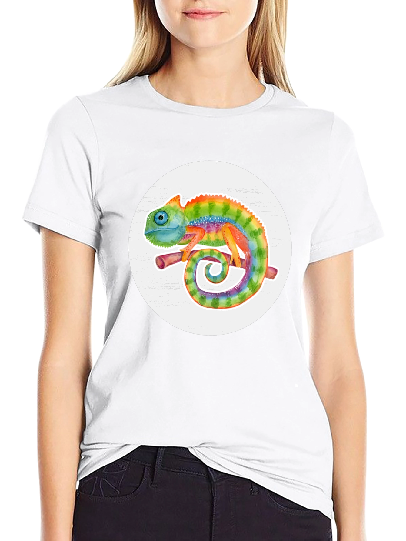Rainbow Chameleon Graphic Tee