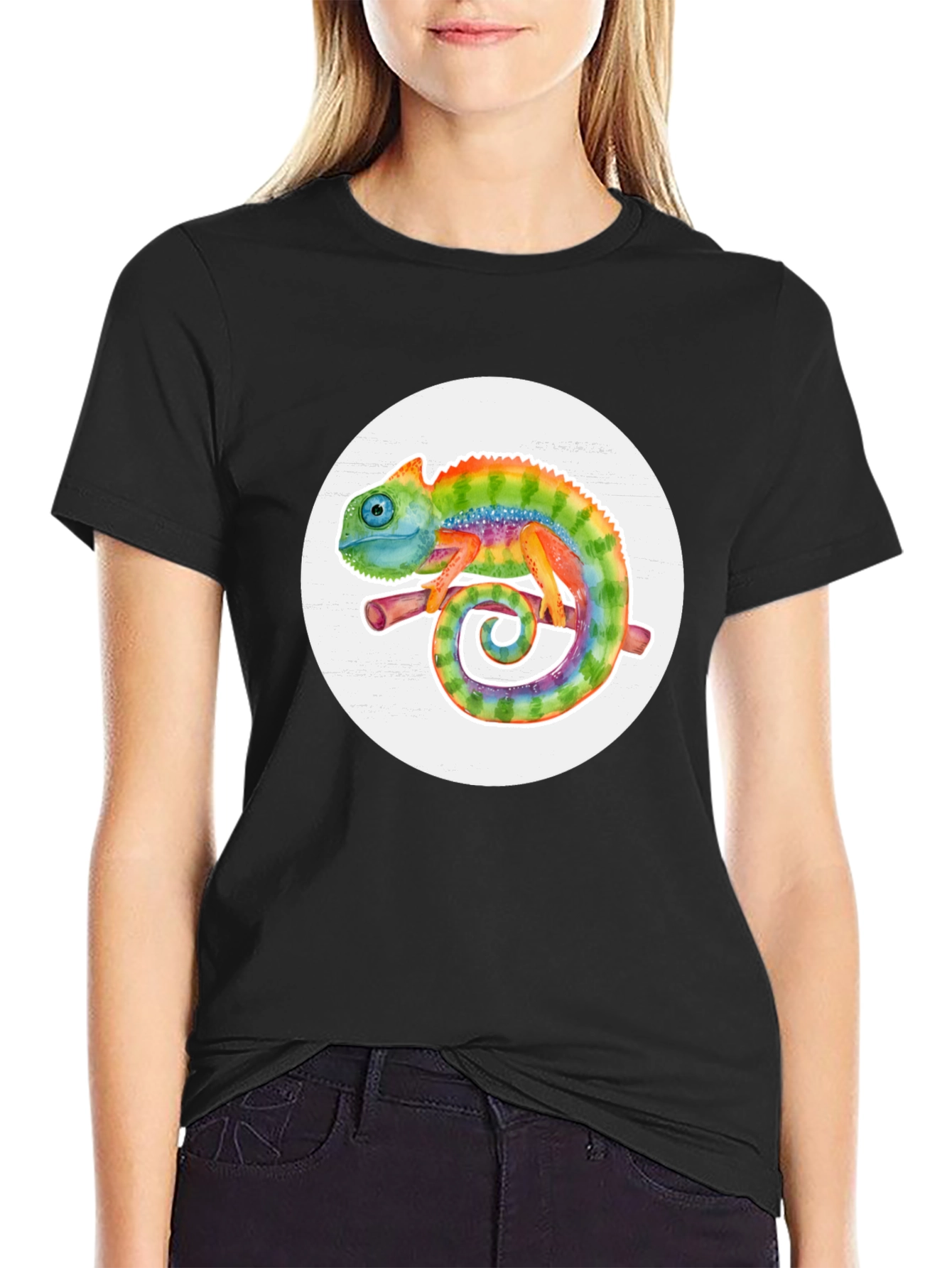 Rainbow Chameleon Graphic Tee