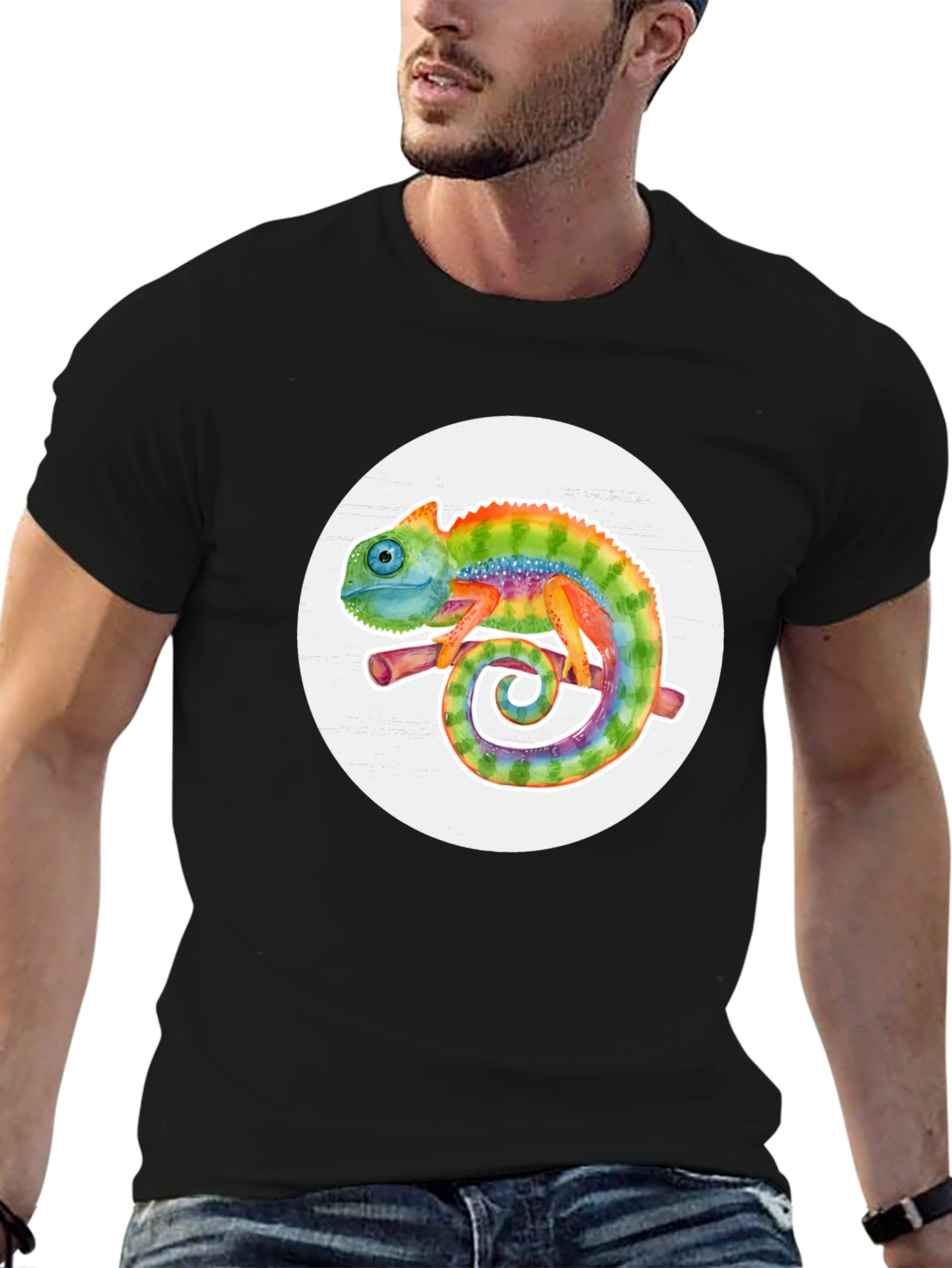Rainbow Chameleon Graphic Tee