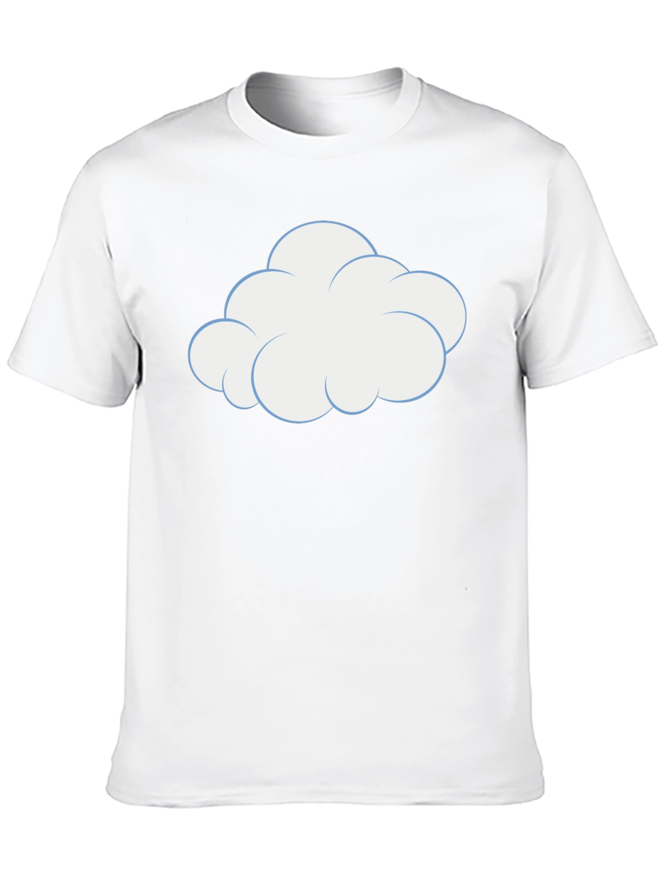 Cartoon Cloud Graphic Tee - Black Cotton T-Shirt
