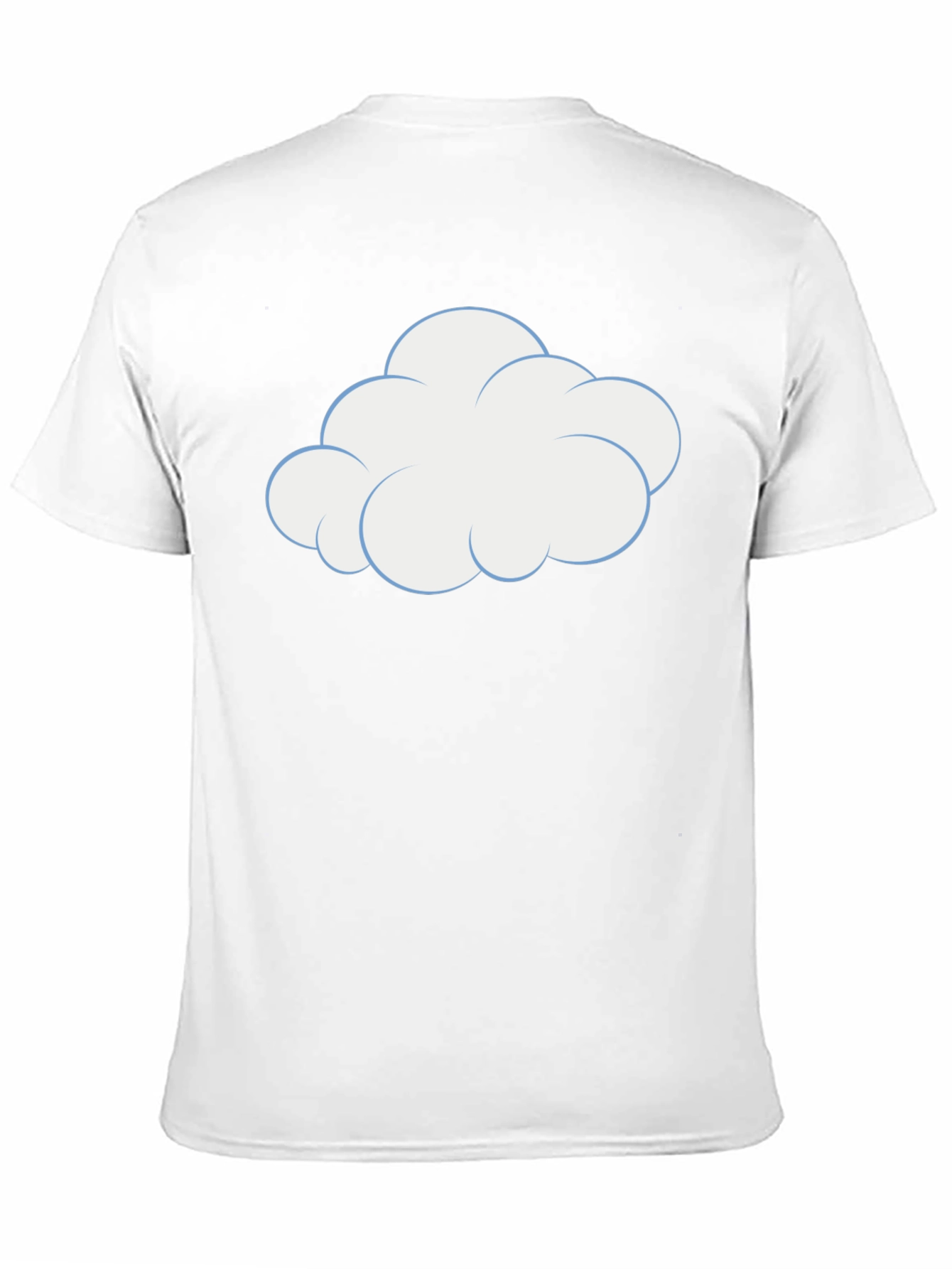 Cartoon Cloud Graphic Tee - Black Cotton T-Shirt