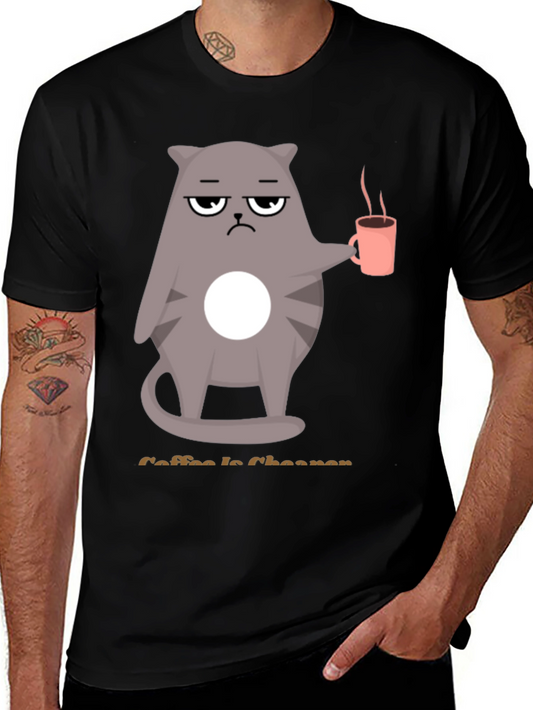 Coffee is Cheaper T-Shirt - Grumpy Cat Design