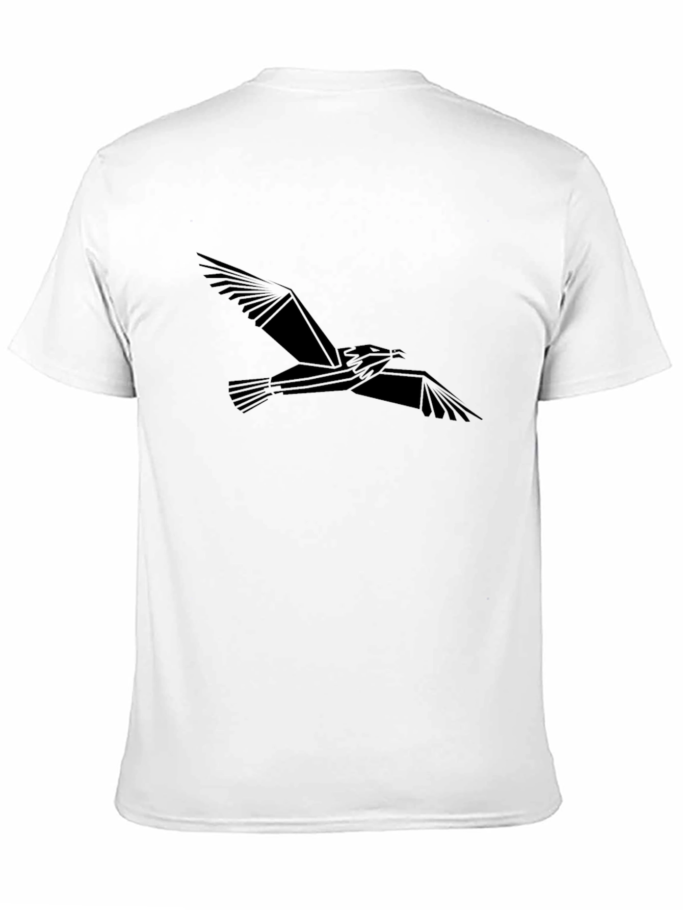 Geometric Bird Graphic Tee - Black