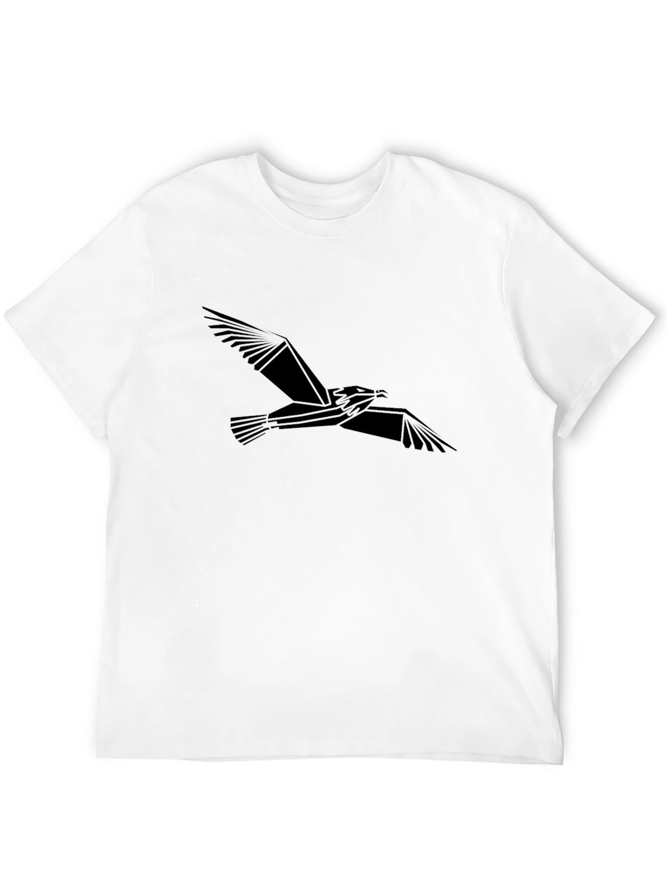Geometric Bird Graphic Tee - Black