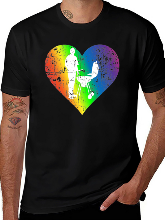 Rainbow Heart BBQ Grill Master T-Shirt
