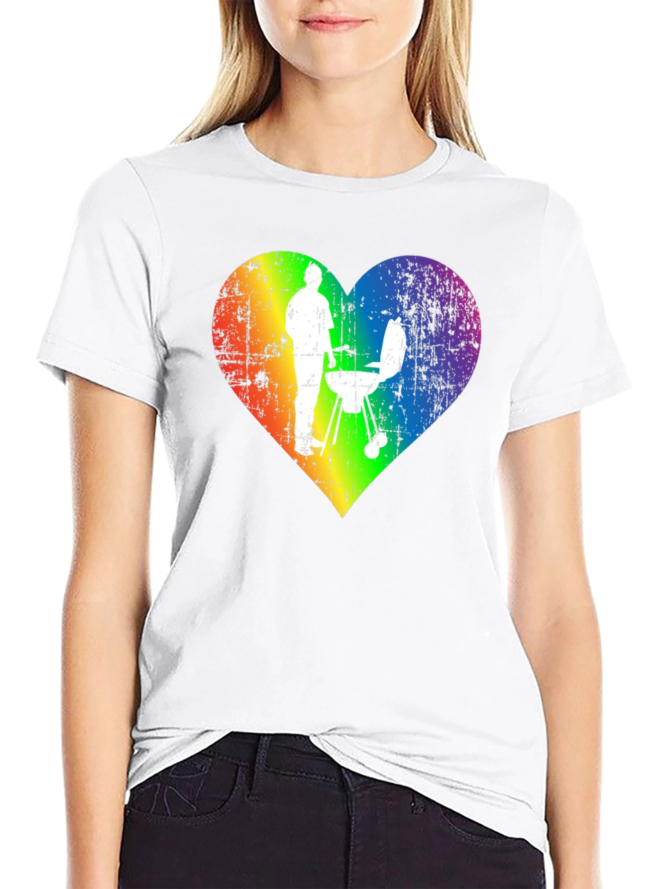 Rainbow Heart BBQ Grill Master T-Shirt