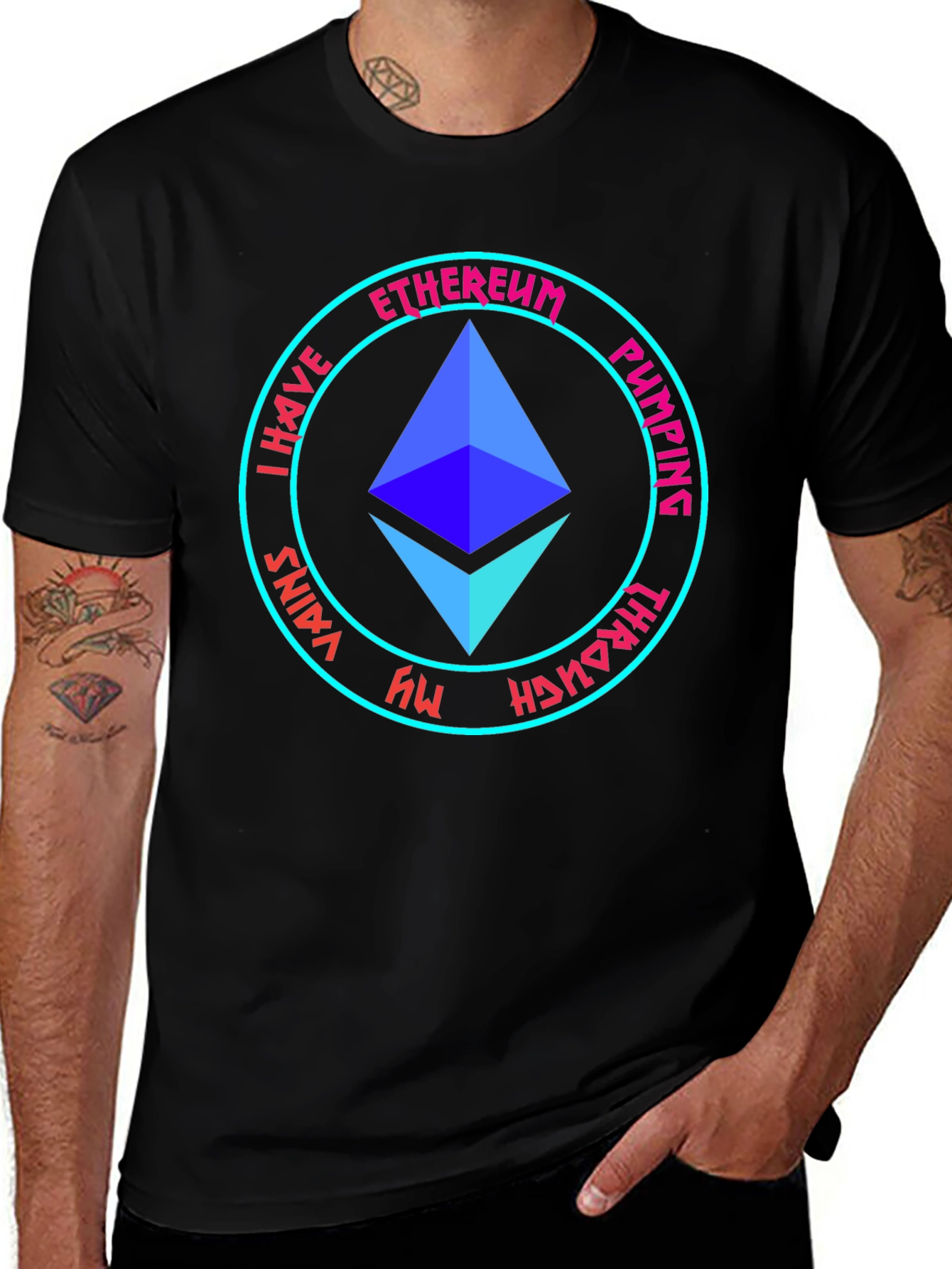 Ethereum Pumping Through My Veins Black T-Shirt