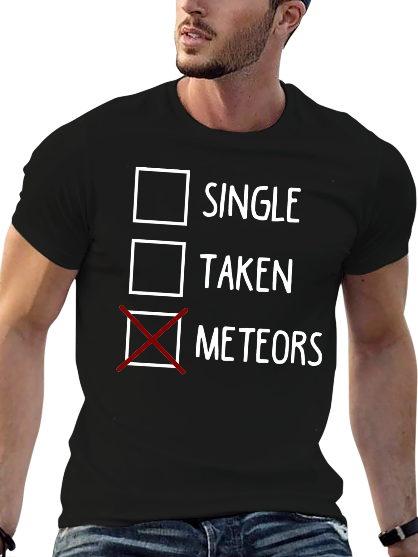 Single Taken Meteors Black Graphic T-Shirt