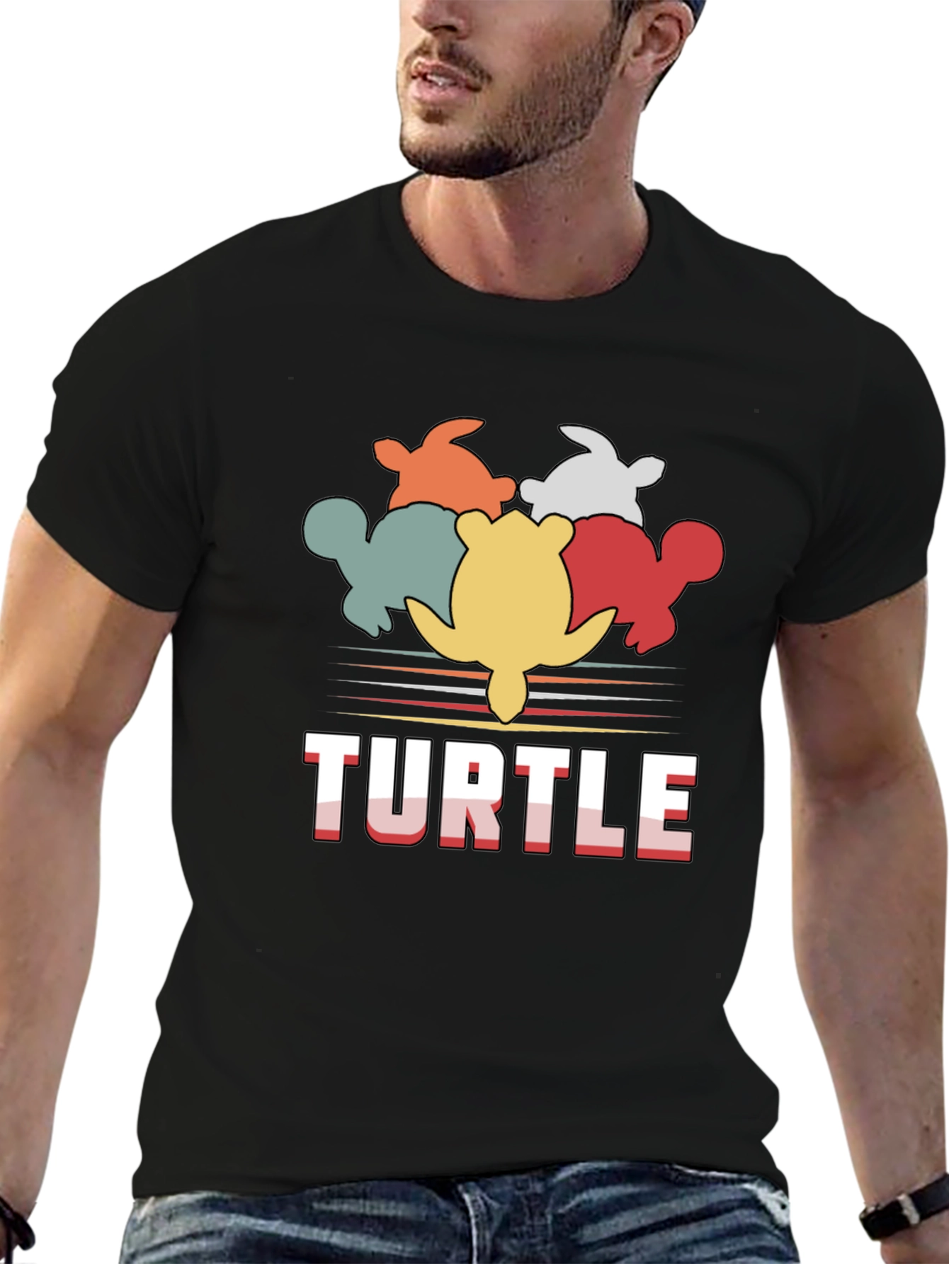 Retro Turtle Graphic T-Shirt - Comfort Cotton Blend