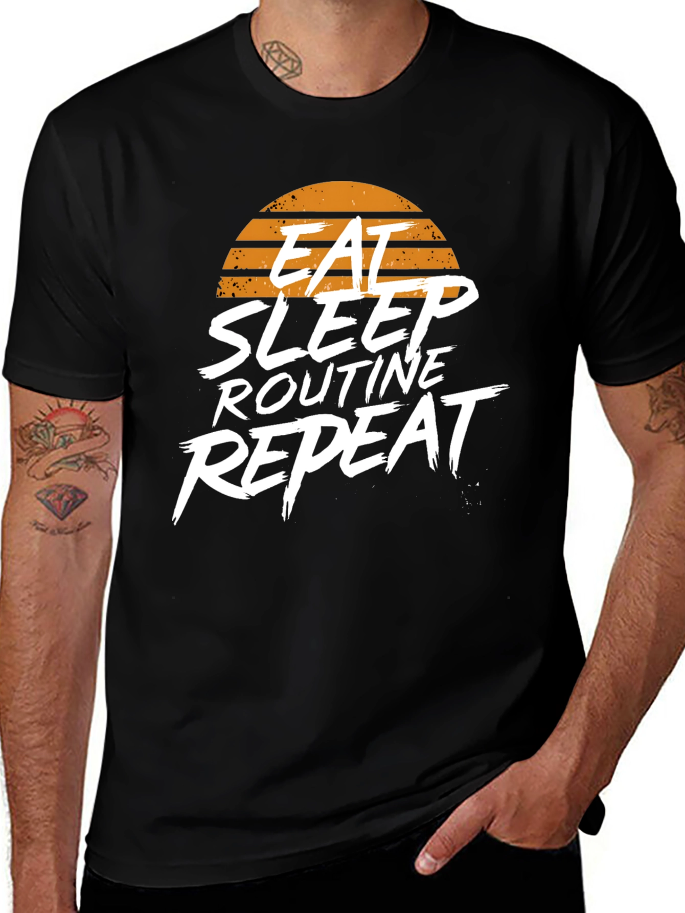 Eat Sleep Routine Repeat Graphic Tee