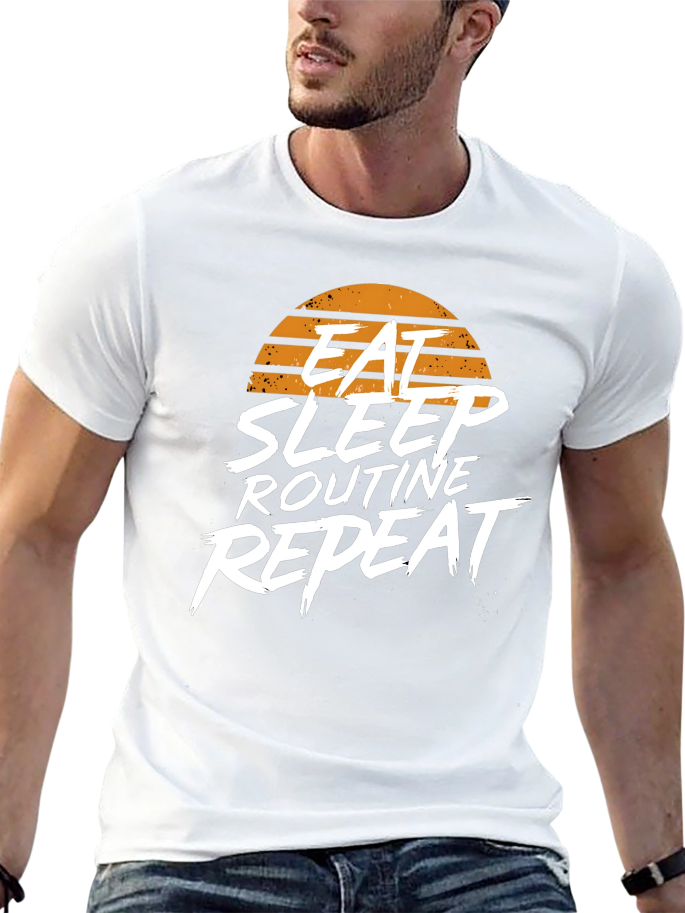 Eat Sleep Routine Repeat Graphic Tee