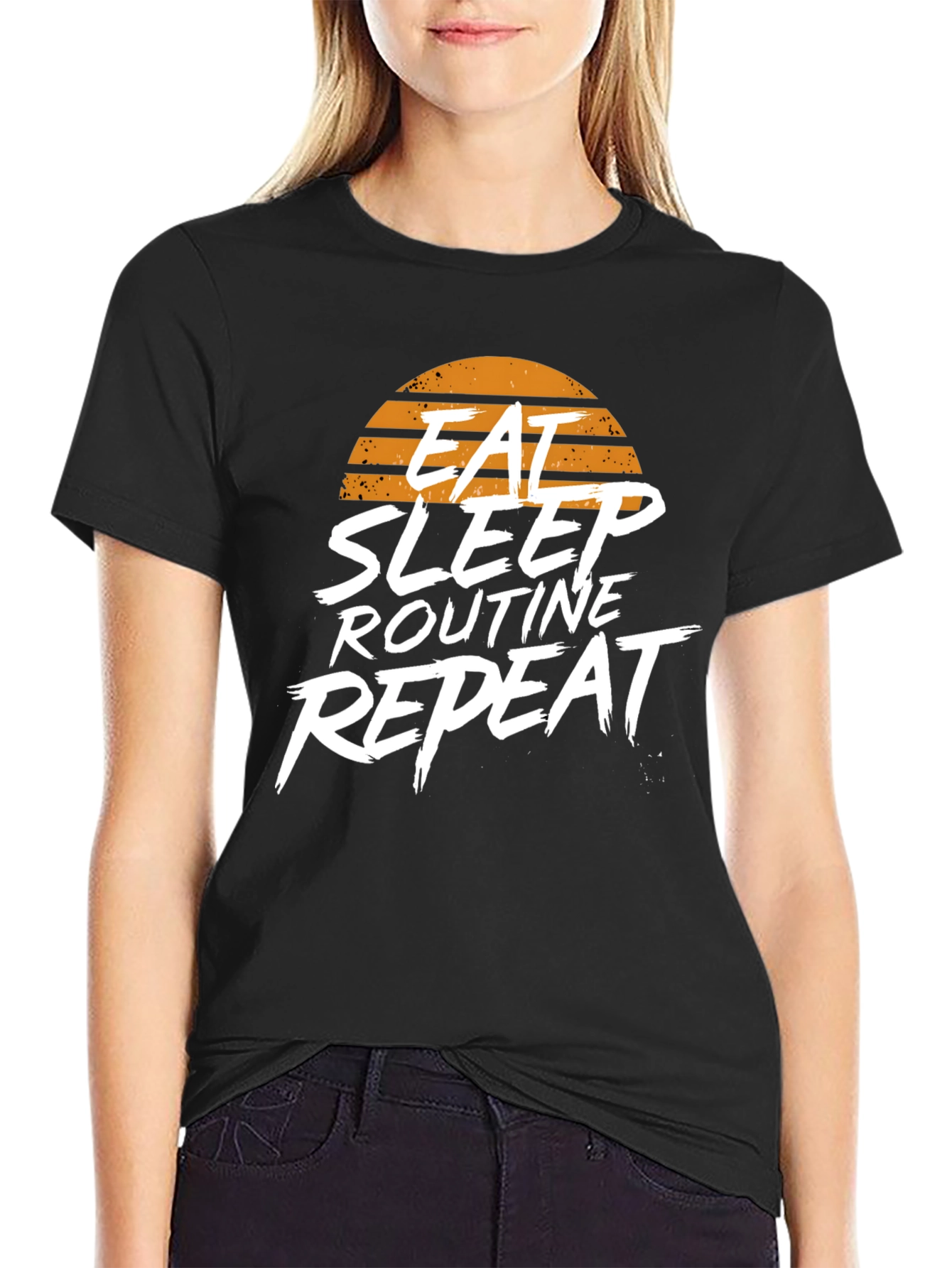 Eat Sleep Routine Repeat Graphic Tee