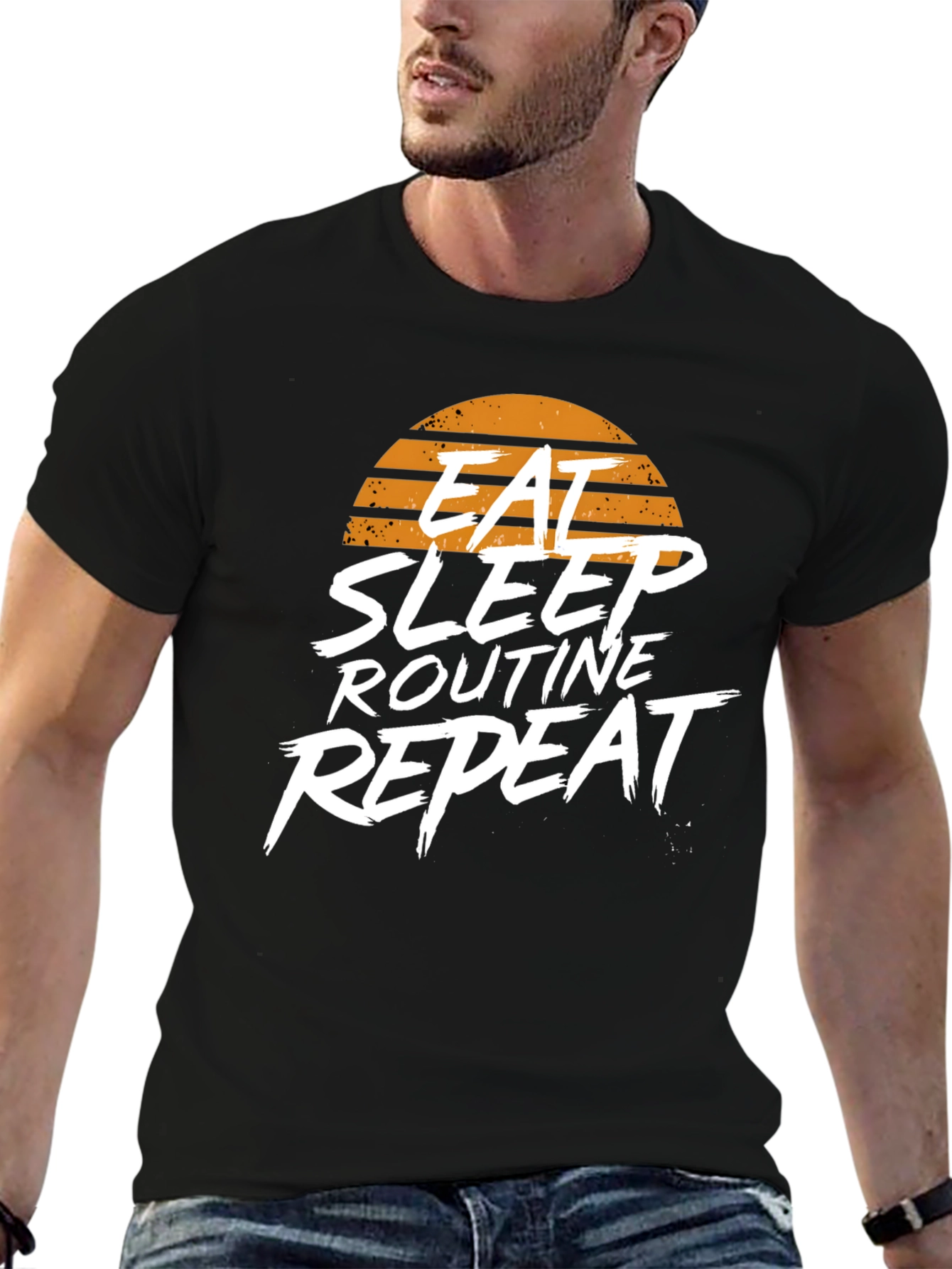 Eat Sleep Routine Repeat Graphic Tee