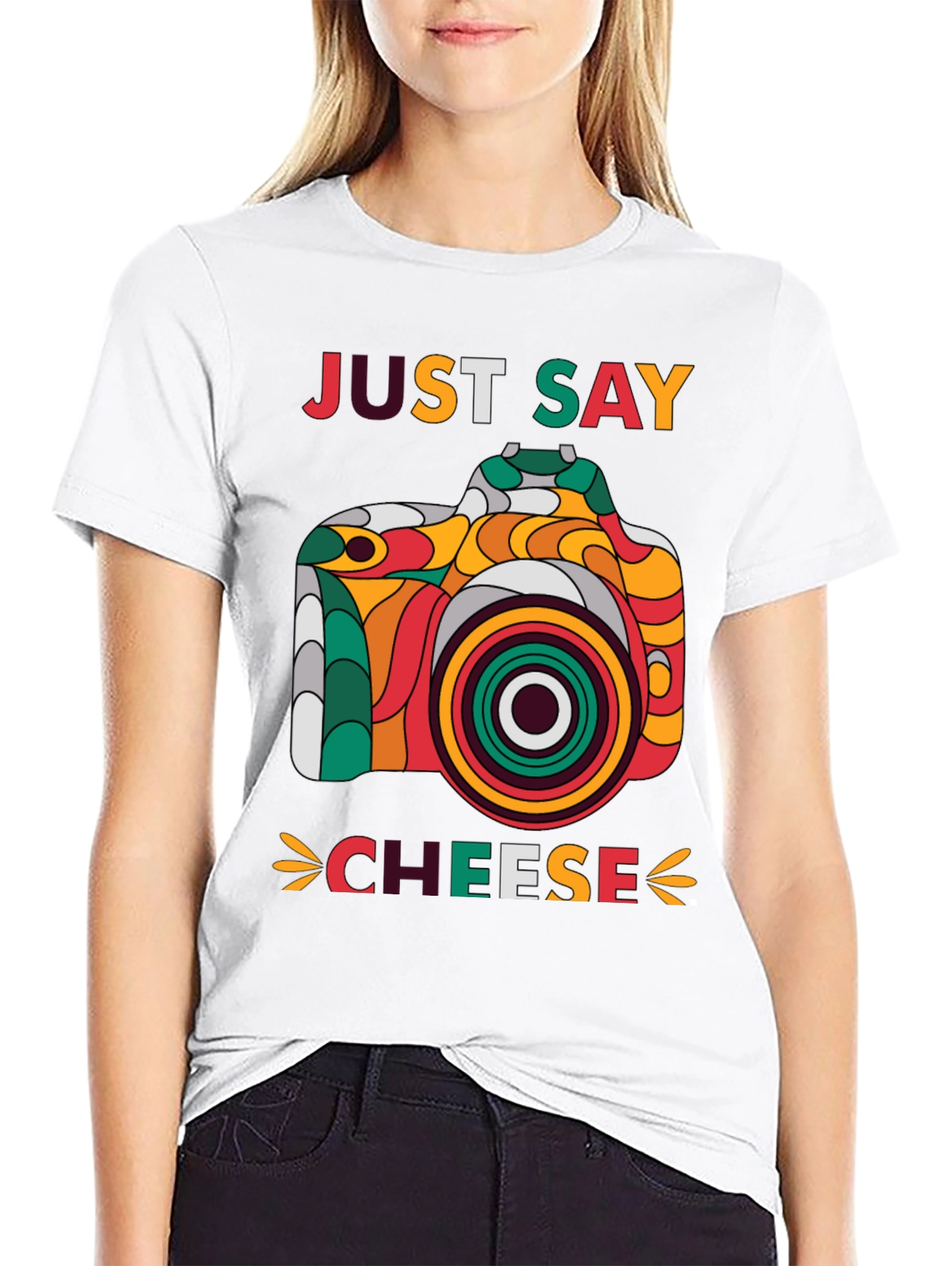 Just Say Cheese Camera Graphic Tee