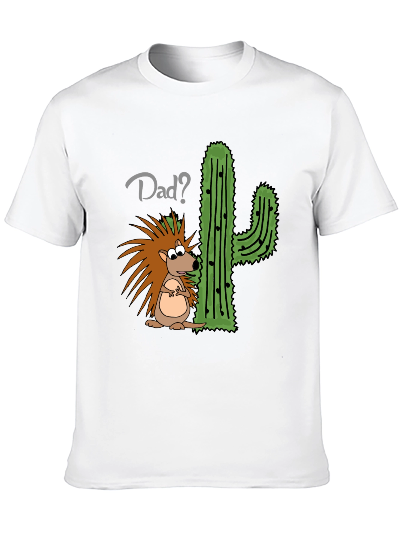 Dad? Hedgehog & Cactus Funny Graphic T-Shirt
