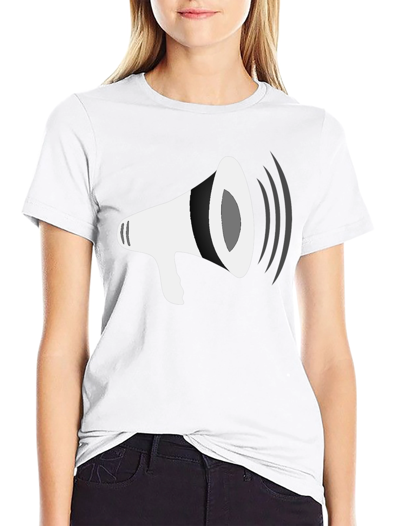 Megaphone Graphic Tee - Stylish Black T-Shirt