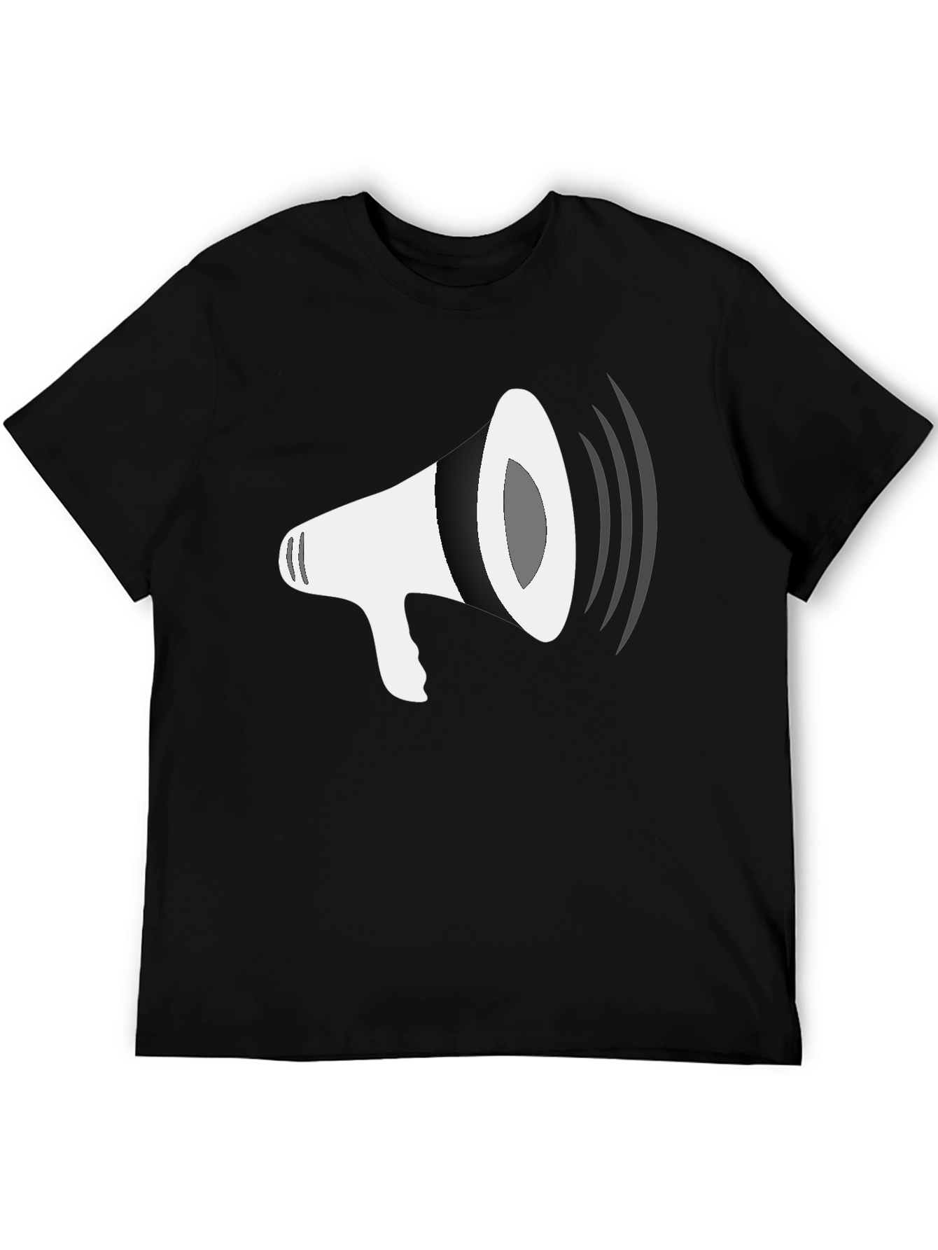 Megaphone Graphic Tee - Stylish Black T-Shirt