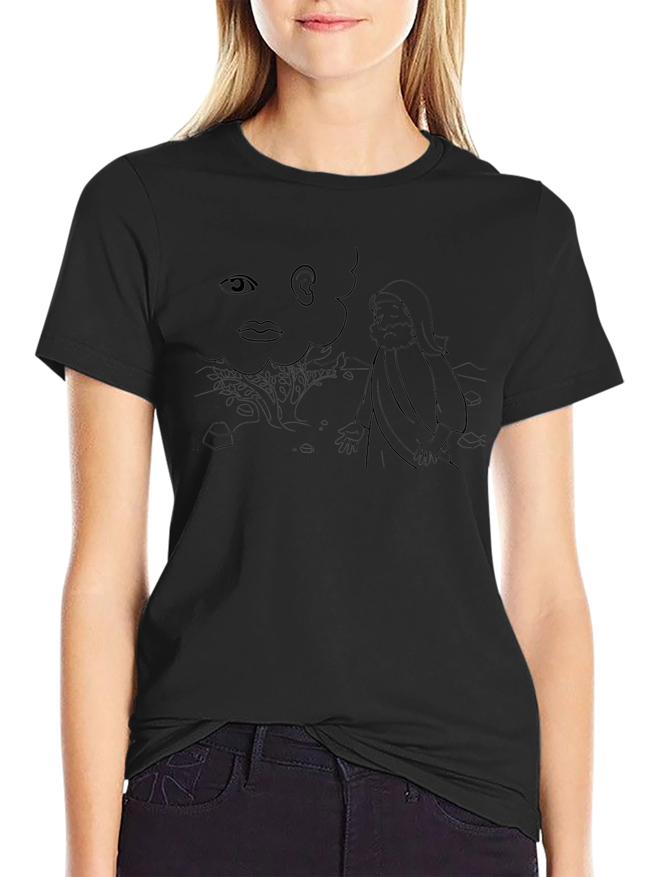 Moses Burning Bush T-Shirt - Biblical Cartoon Design