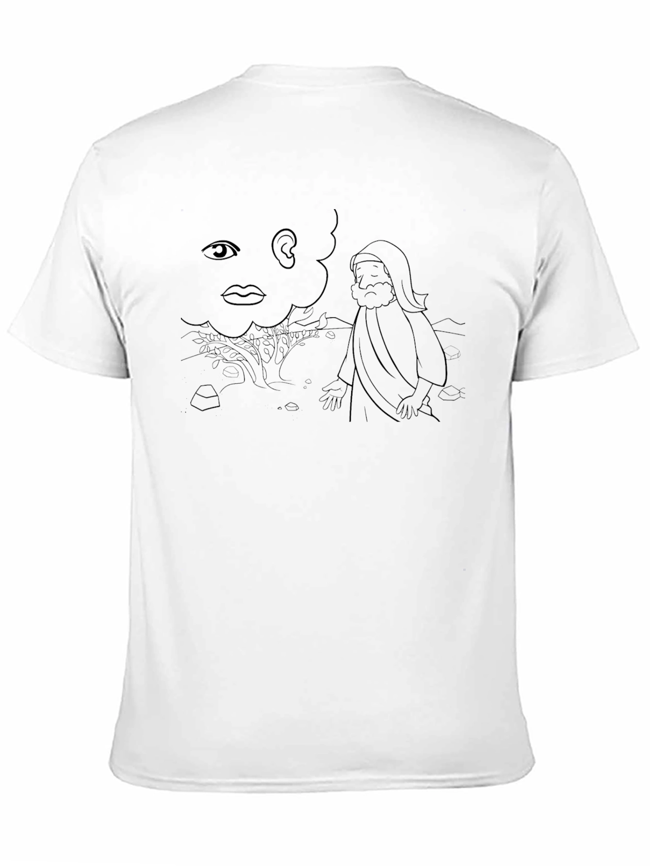 Moses Burning Bush T-Shirt - Biblical Cartoon Design