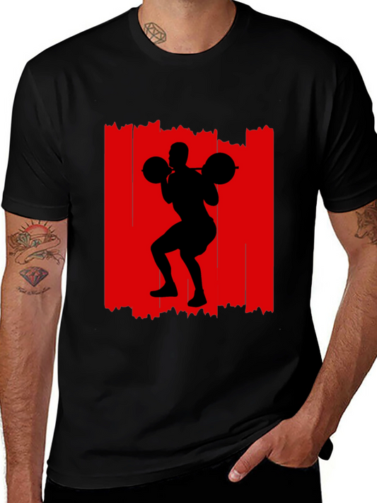 Weightlifting Silhouette Graphic Tee - Black