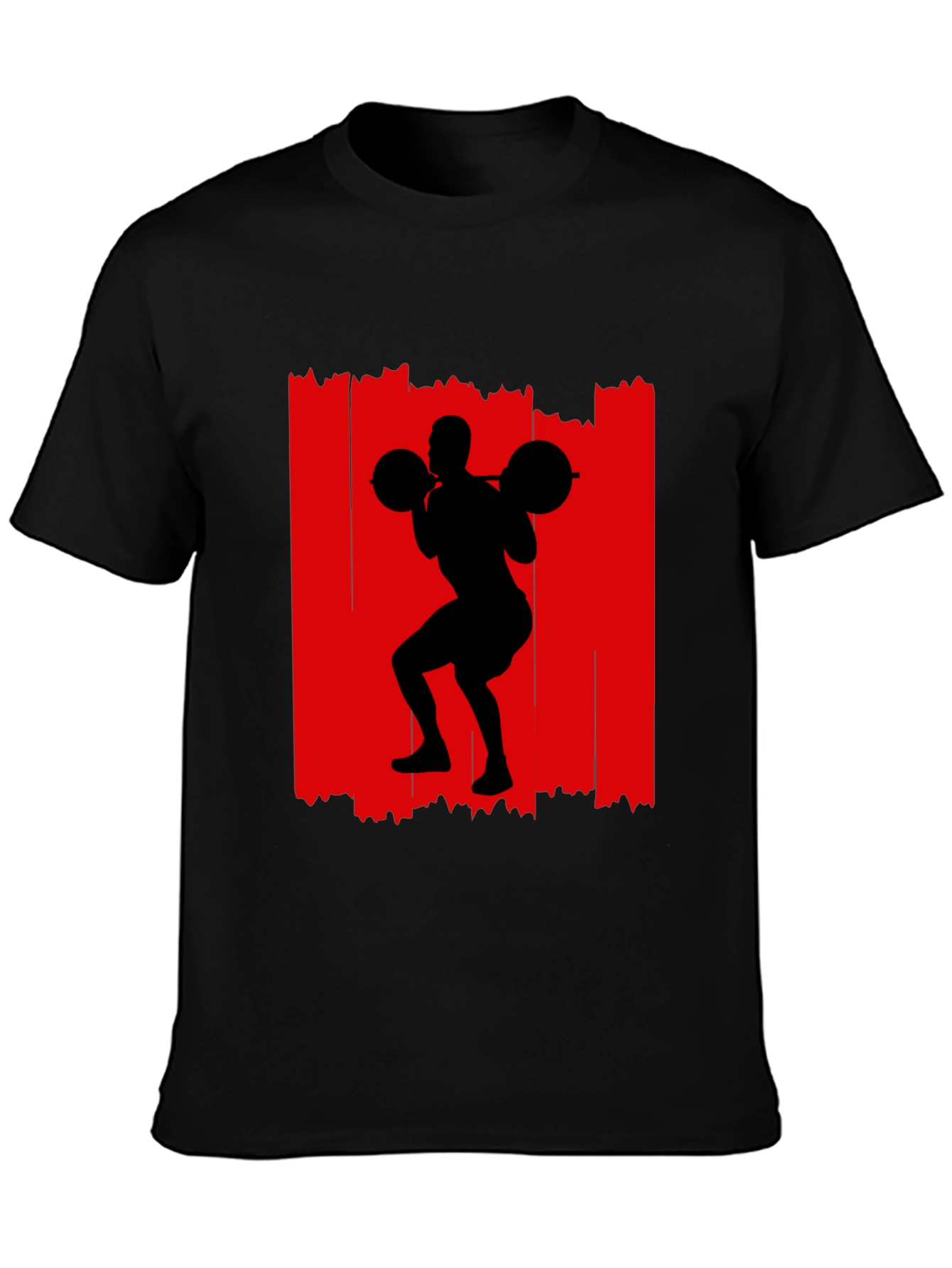Weightlifting Silhouette Graphic Tee - Black