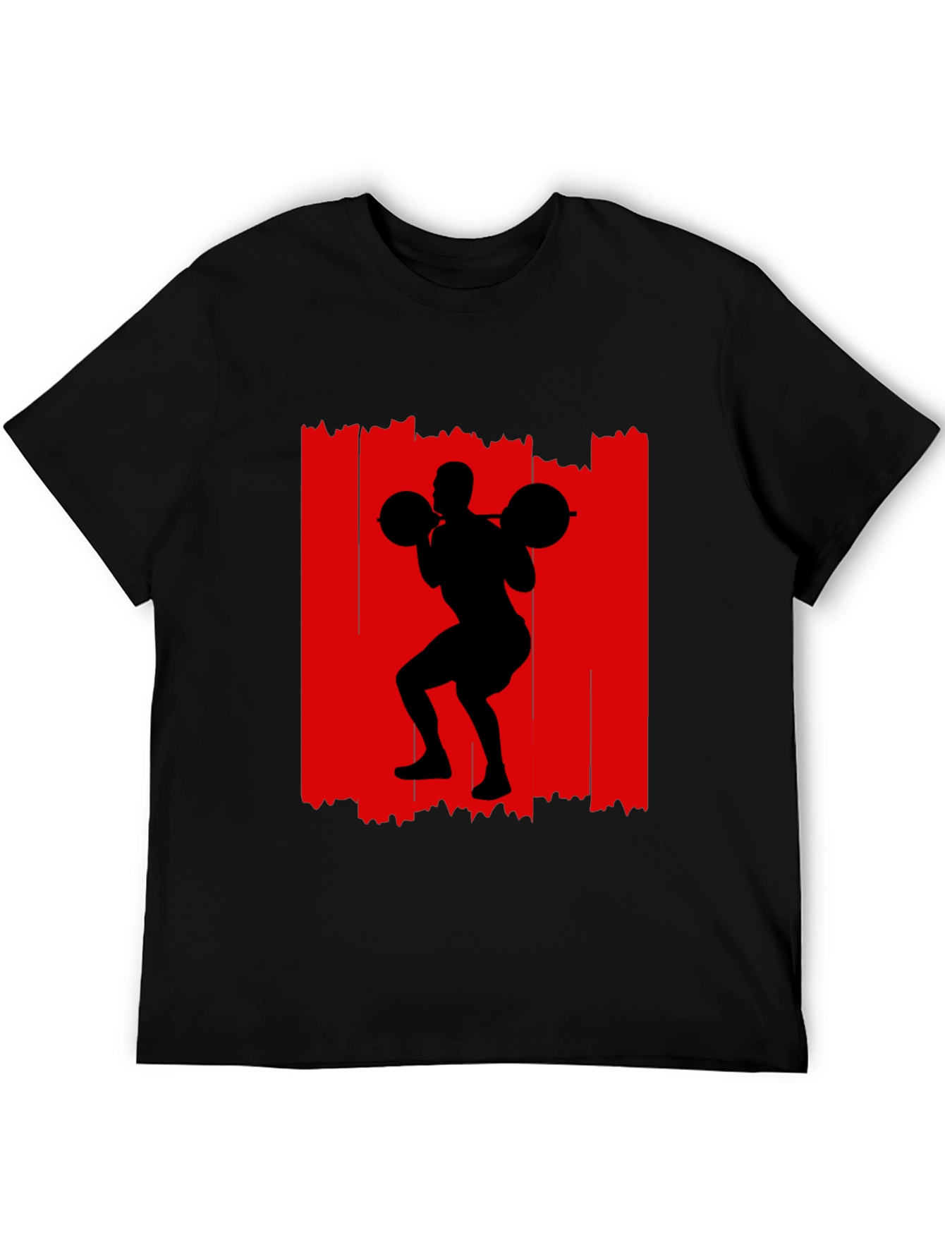 Weightlifting Silhouette Graphic Tee - Black
